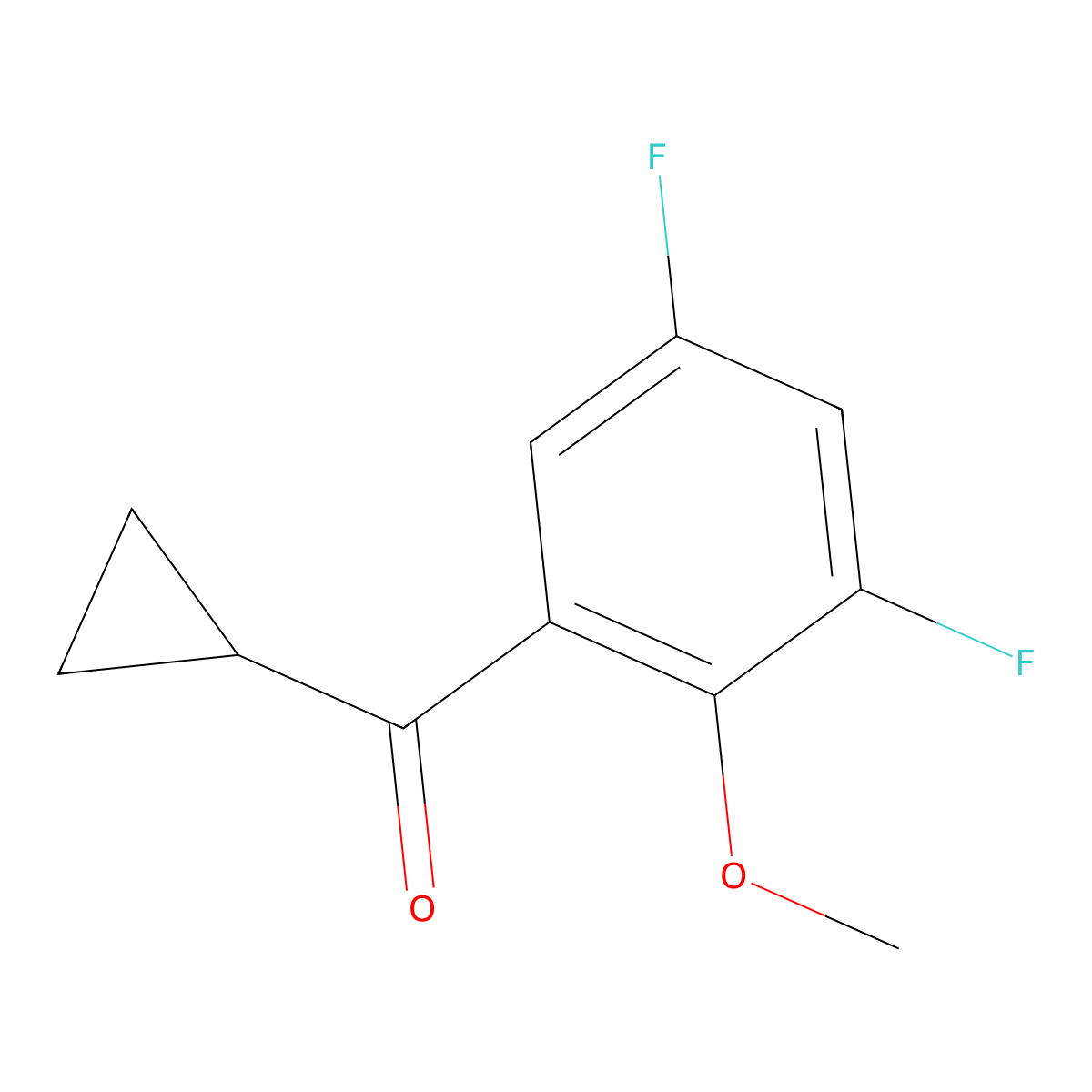 Cyclopropyl(3,5-difluoro-2-methoxyphenyl)methanone molecular structure, CAS 2092256-54-5