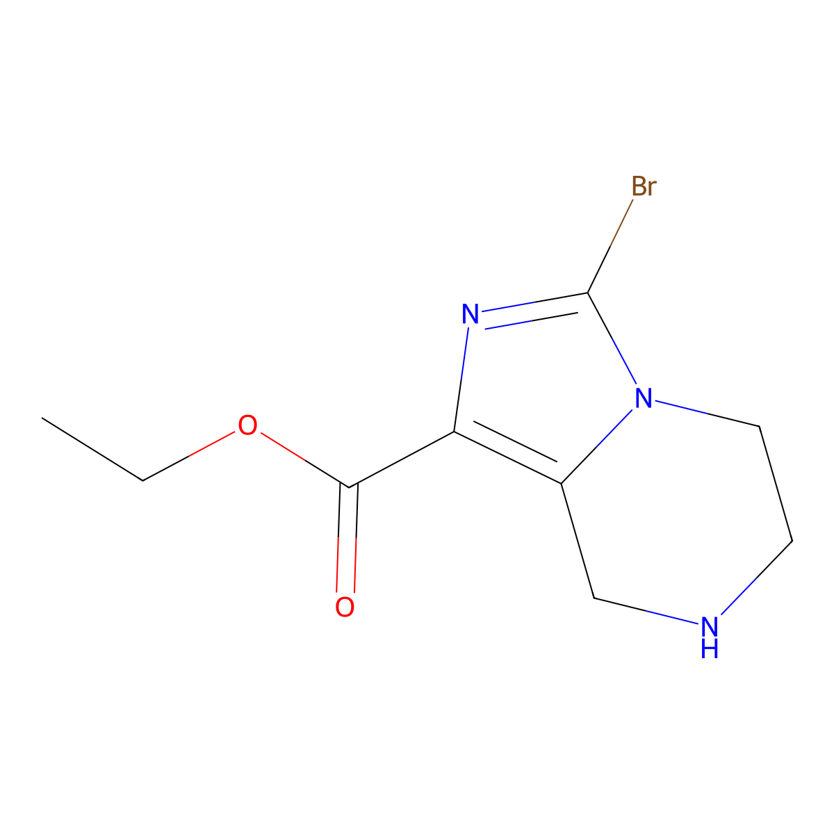 ethyl 3-bromo-5H,6H,7H,8H-imidazo[1,5-a]pyrazine-1-carboxylate molecular structure, CAS 2092262-60-5
