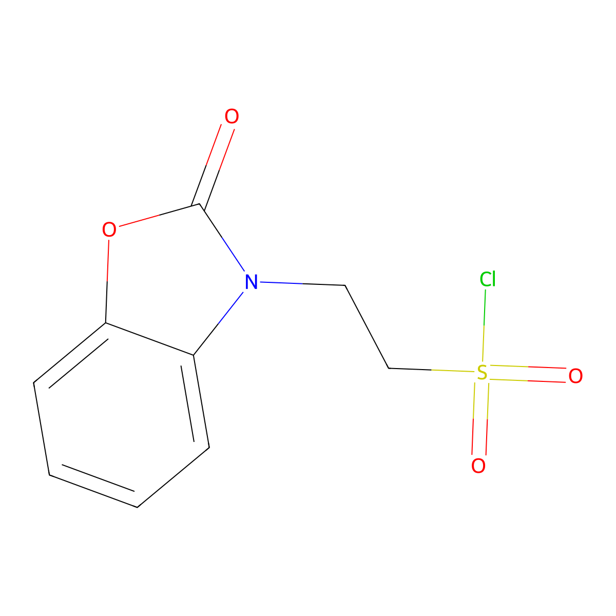2-(2-Oxo-2,3-dihydro-1,3-benzoxazol-3-yl)ethane-1-sulfonyl chloride molecular structure, CAS 2092265-98-8