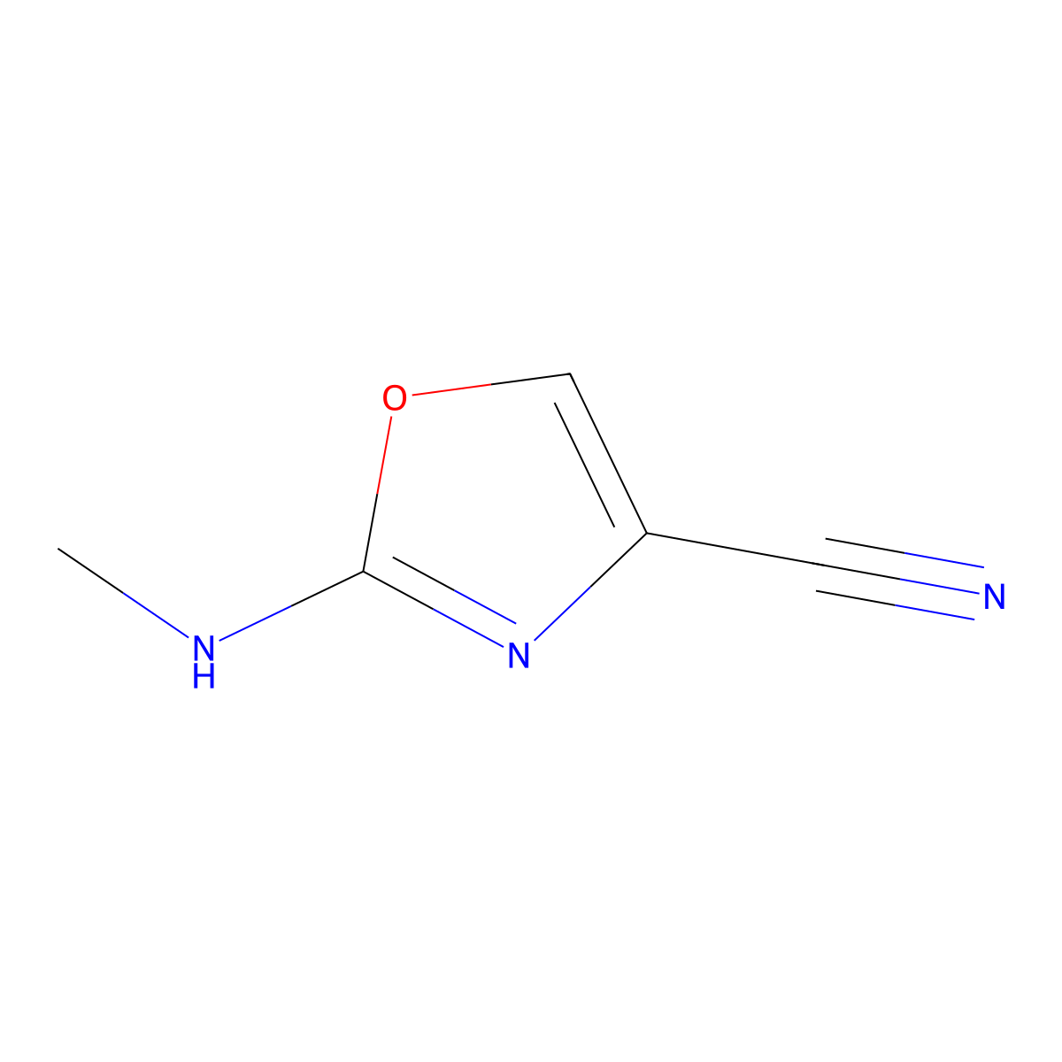 2-(Methylamino)-1,3-oxazole-4-carbonitrile molecular structure, CAS 2092267-82-6