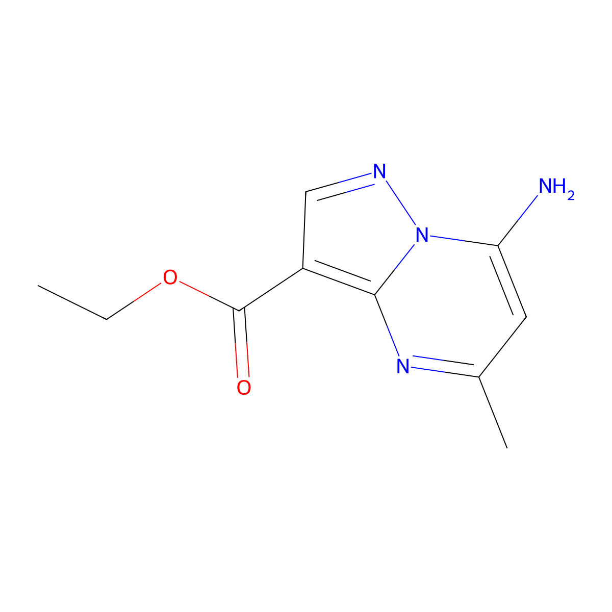 Ethyl7-amino-5-methylpyrazolo[1,5-a]pyrimidine-3-carboxylate molecular structure, CAS 2092272-78-9