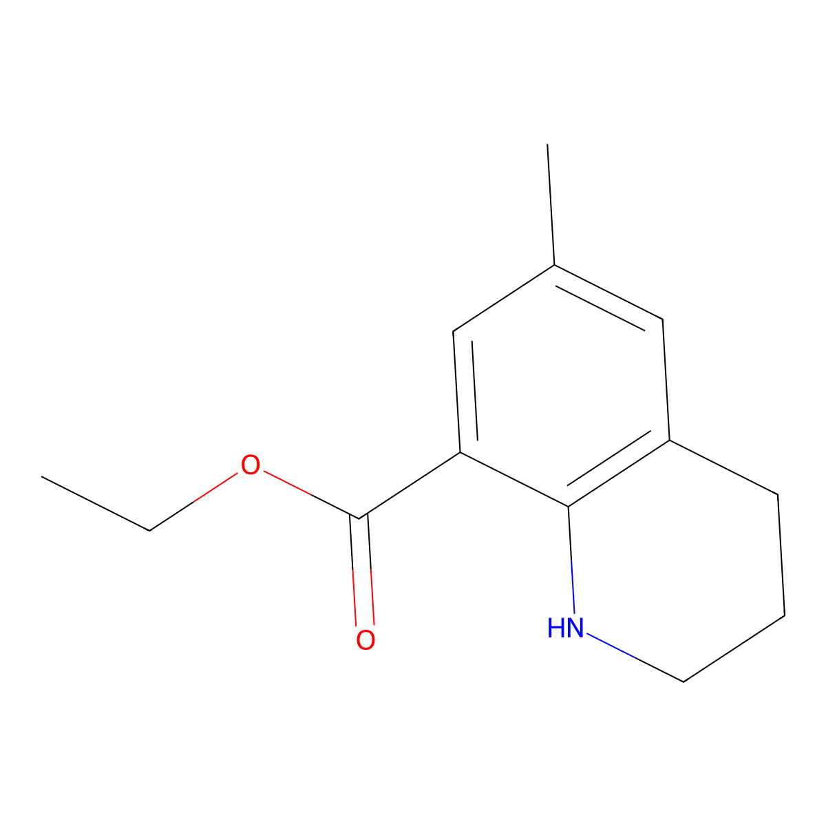 Ethyl 6-methyl-1,2,3,4-tetrahydroquinoline-8-carboxylate molecular structure, CAS 2092276-38-3