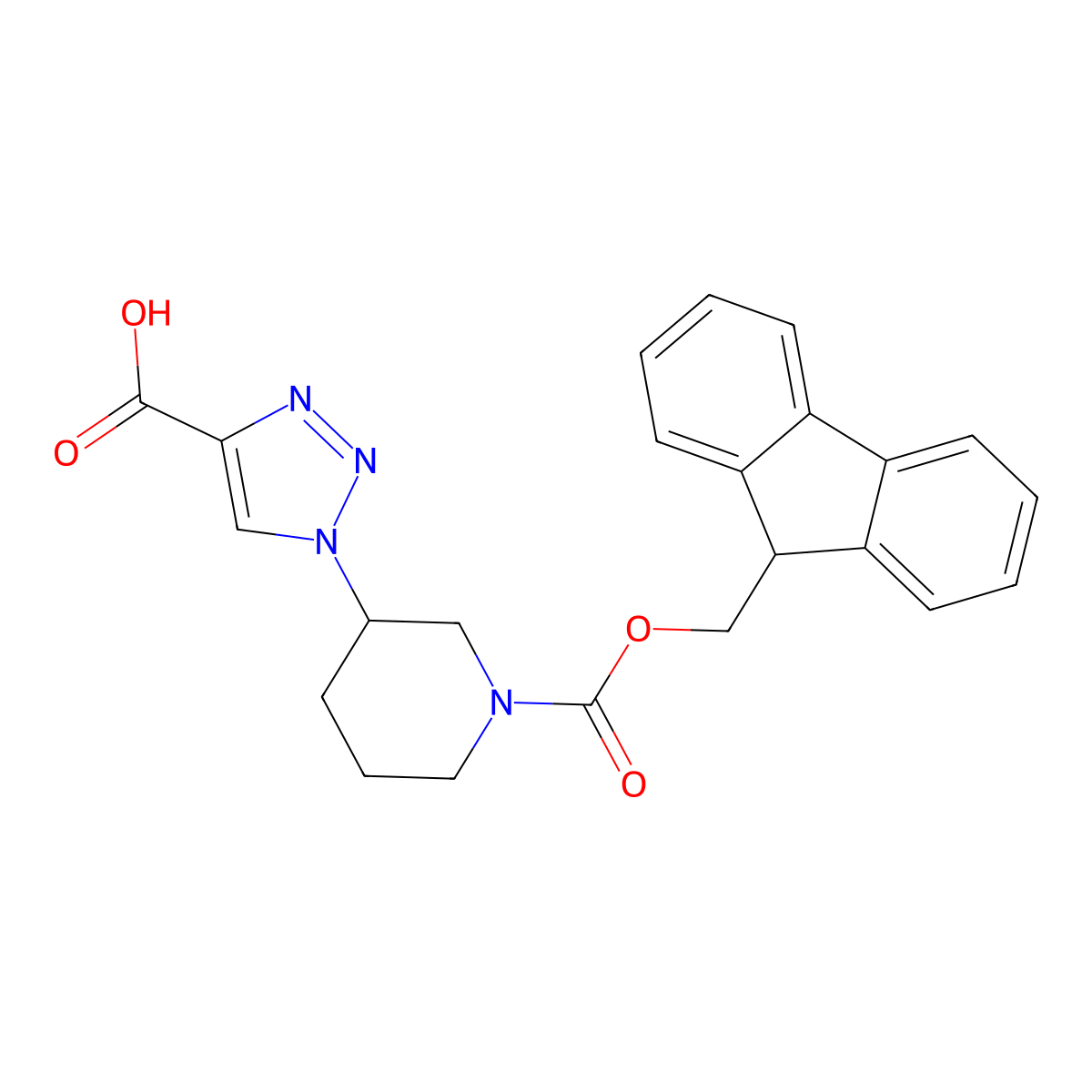 1-(1-{[(9H-fluoren-9-yl)methoxy]carbonyl}piperidin-3-yl)-1H-1,2,3-triazole-4-carboxylic acid molecular structure, CAS 2092279-32-6