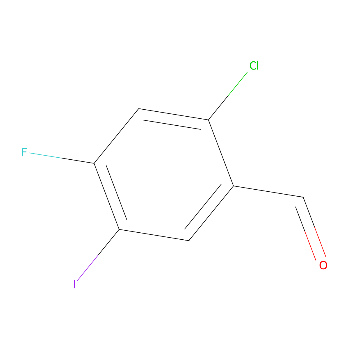 2-Chloro-4-fluoro-5-iodobenZaldehyde molecular structure, CAS 2092282-39-6