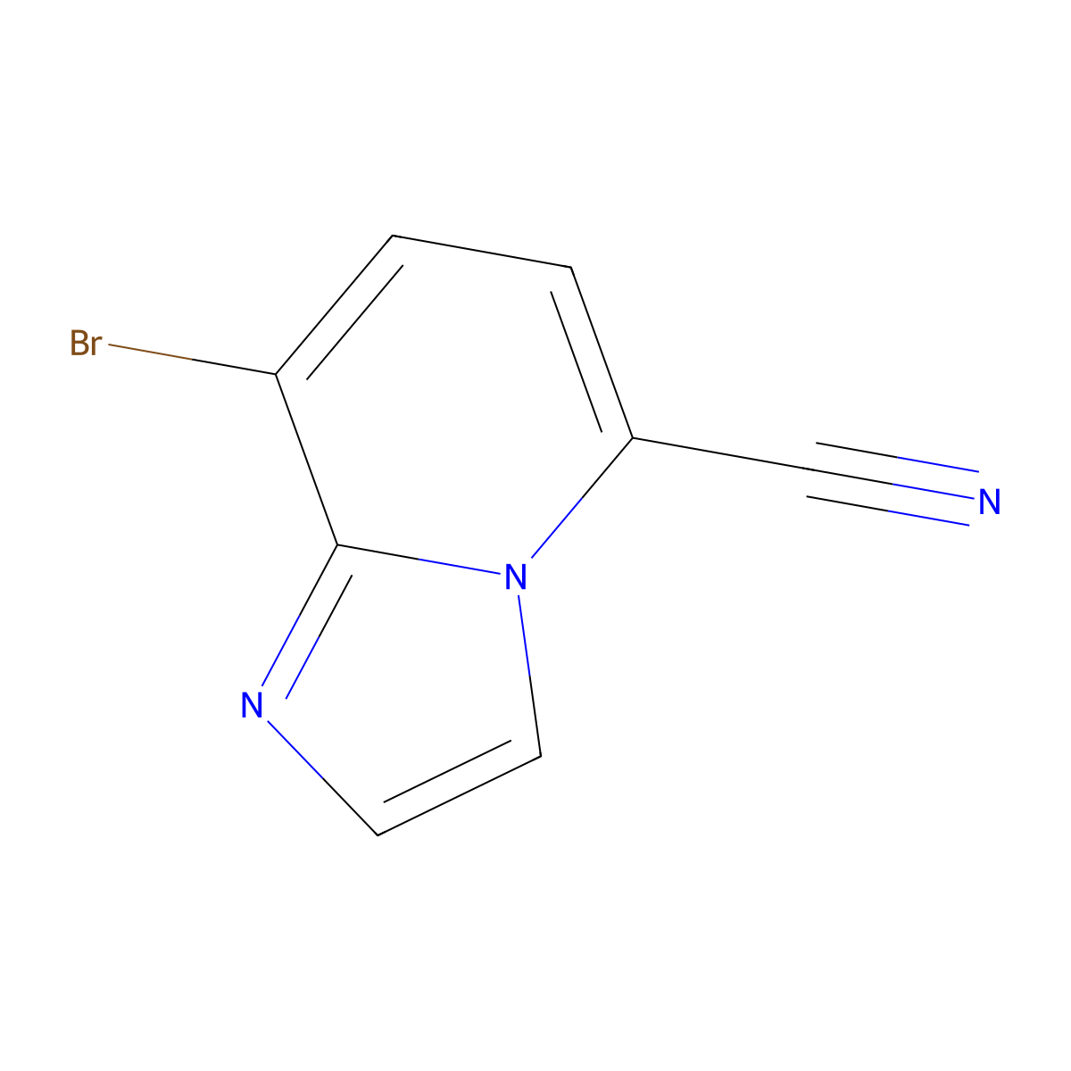 8-Bromoimidazo[1,2-A]pyridine-5-carbonitrile molecular structure, CAS 2092292-21-0