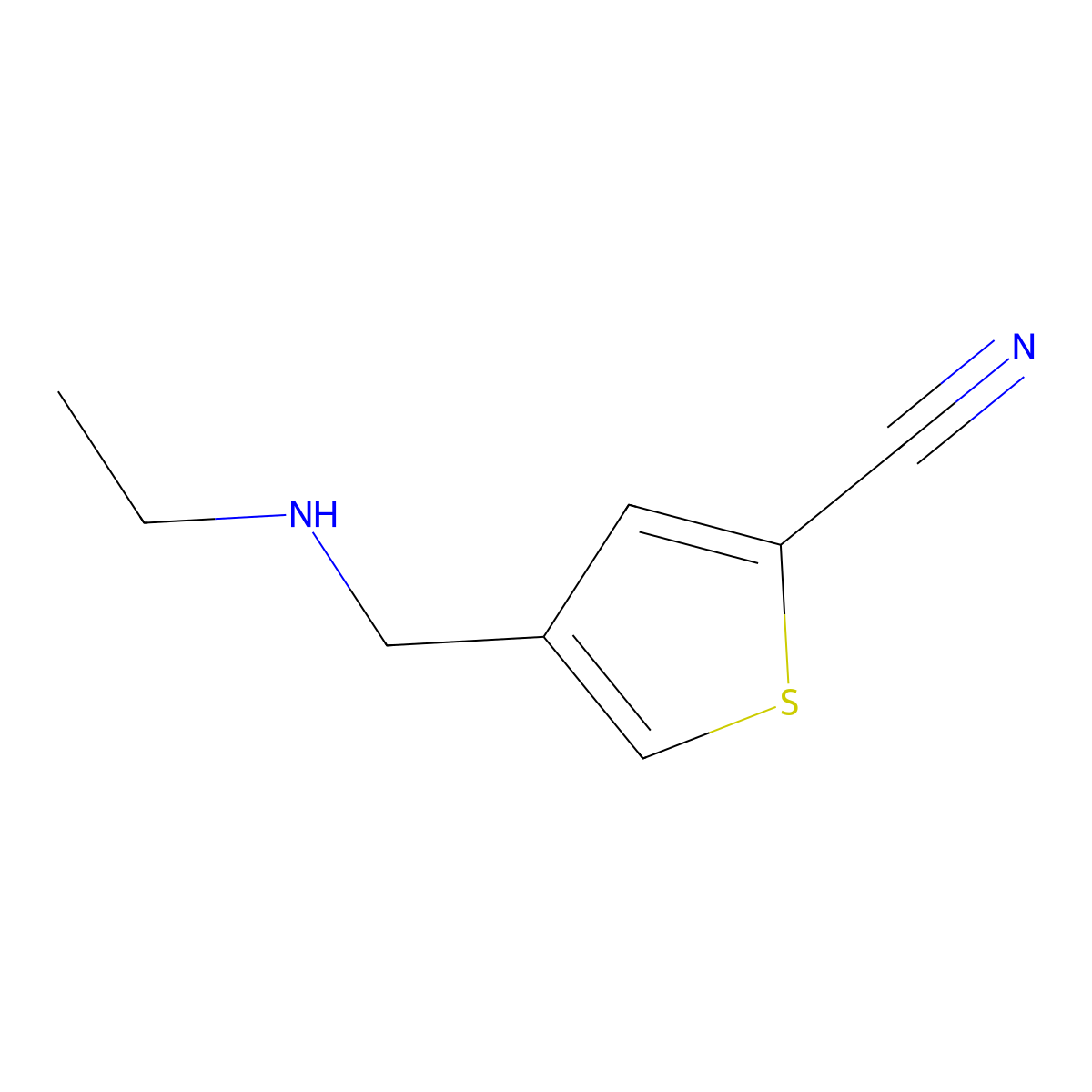 4-[(Ethylamino)methyl]thiophene-2-carbonitrile molecular structure, CAS 2092293-18-8