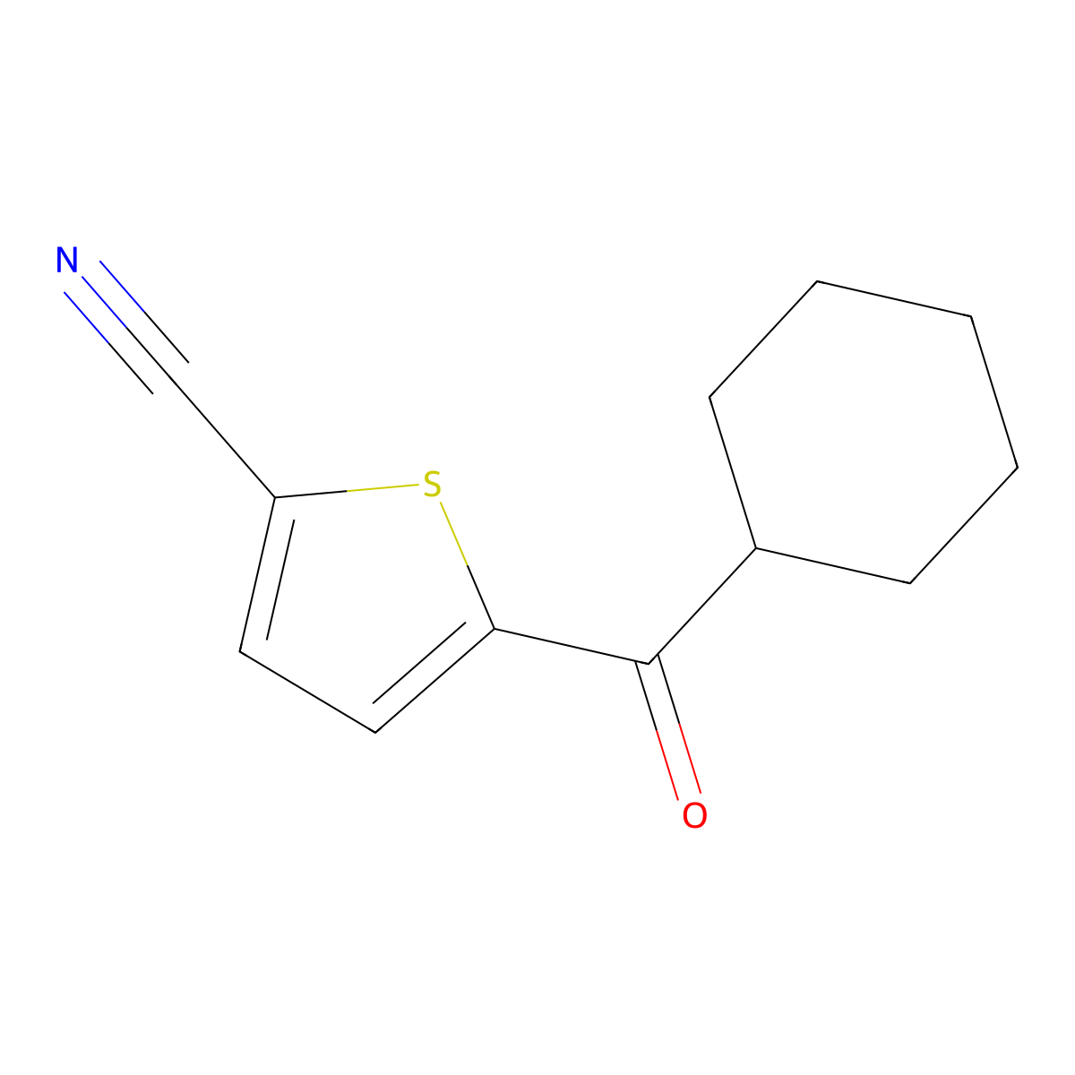 5-(Cyclohexanecarbonyl)thiophene-2-carbonitrile molecular structure, CAS 2092294-26-1