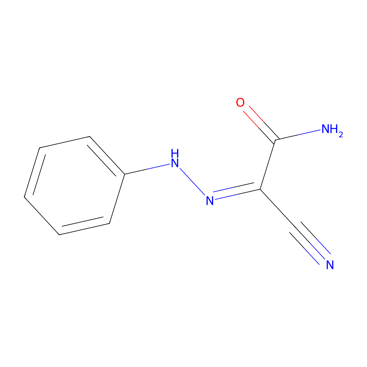 2-amino-N-anilino-2-oxoethanimidoyl cyanide molecular structure, CAS 20923-20-0