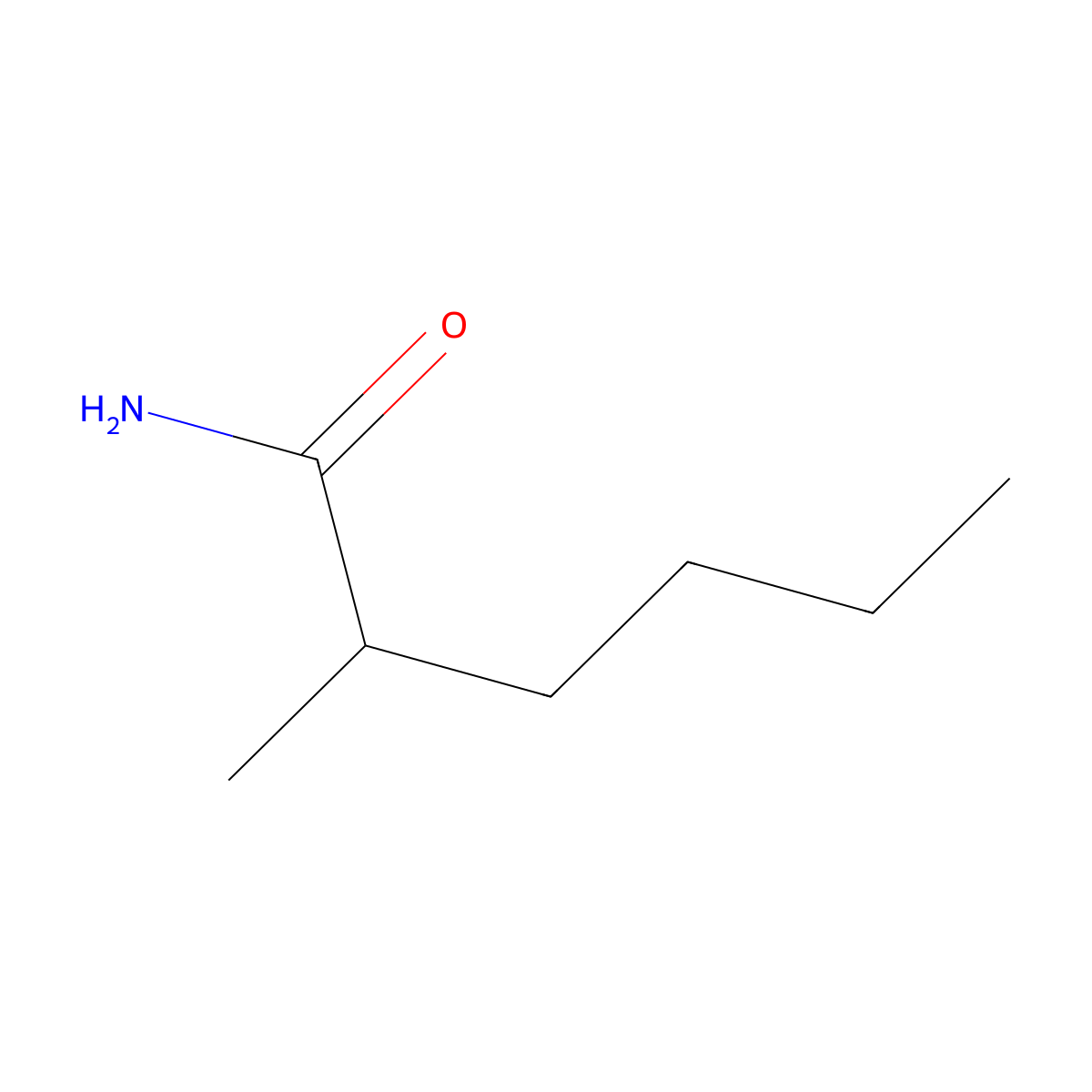 2-Methylhexanamide molecular structure, CAS 20923-63-1