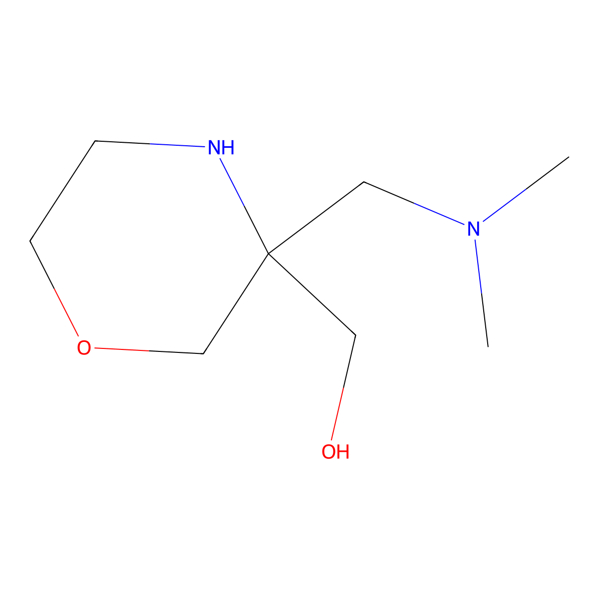 (3-((Dimethylamino)methyl)morpholin-3-yl)methanol molecular structure, CAS 2092310-50-2