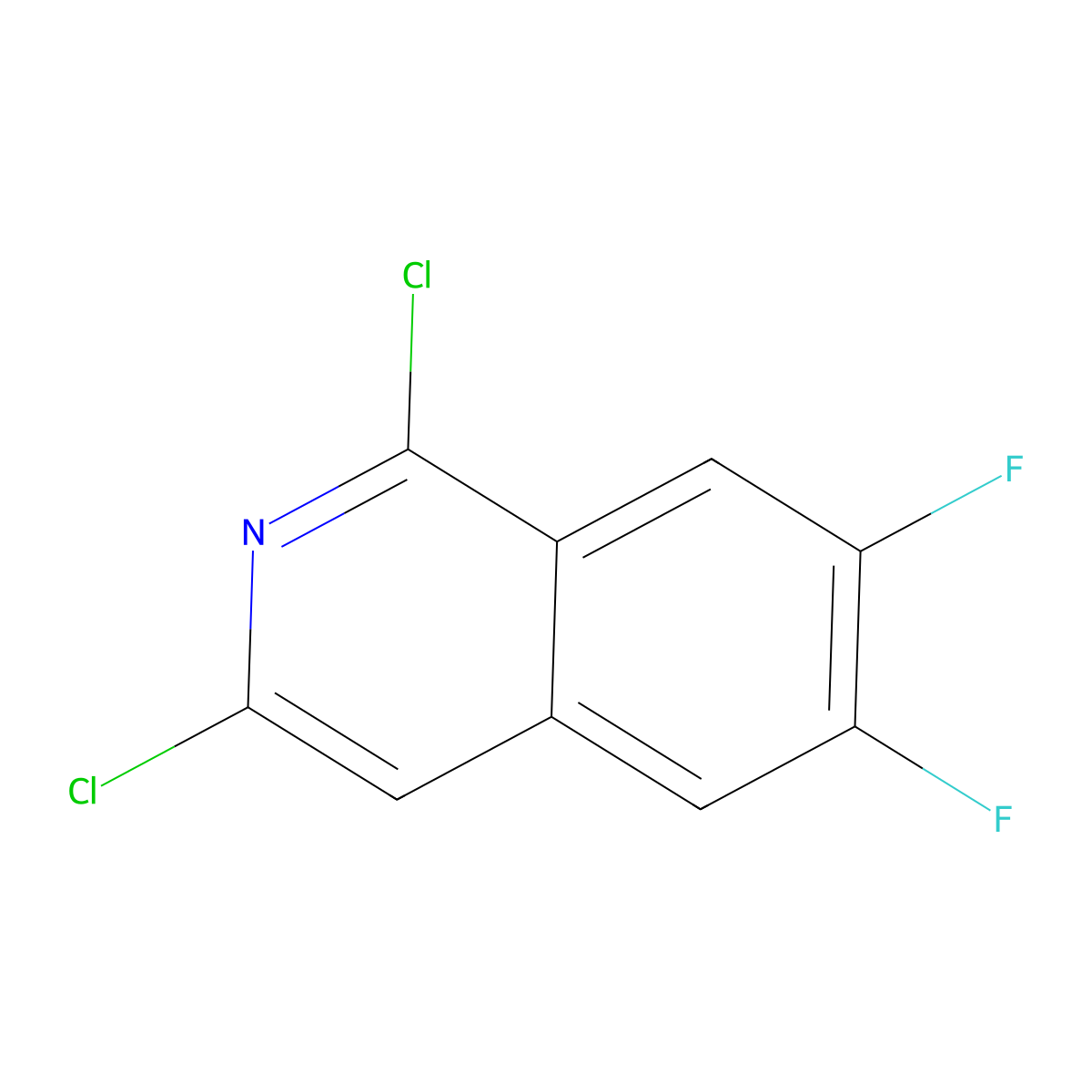 1,3-Dichloro-6,7-difluoroisoquinoline molecular structure, CAS 2092310-58-0