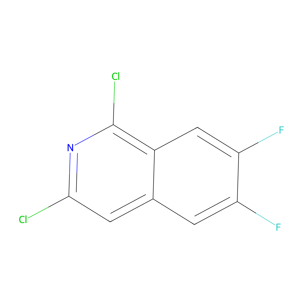 1,3-Dichloro-6,7-difluoroisoquinoline molecular structure, CAS 2092310-58-0