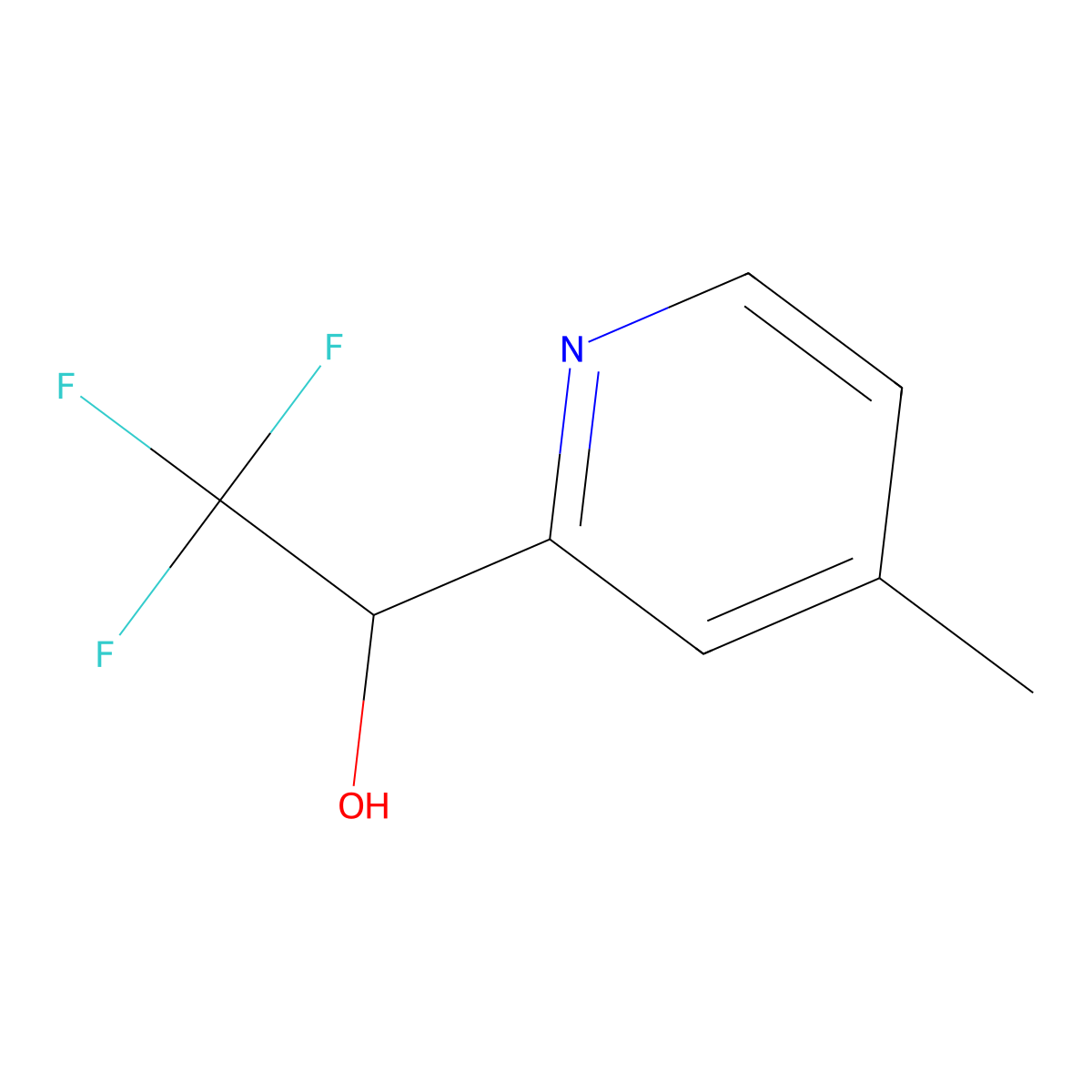 2,2,2-Trifluoro-1-(4-methylpyridin-2-yl)ethan-1-ol molecular structure, CAS 2092312-45-1