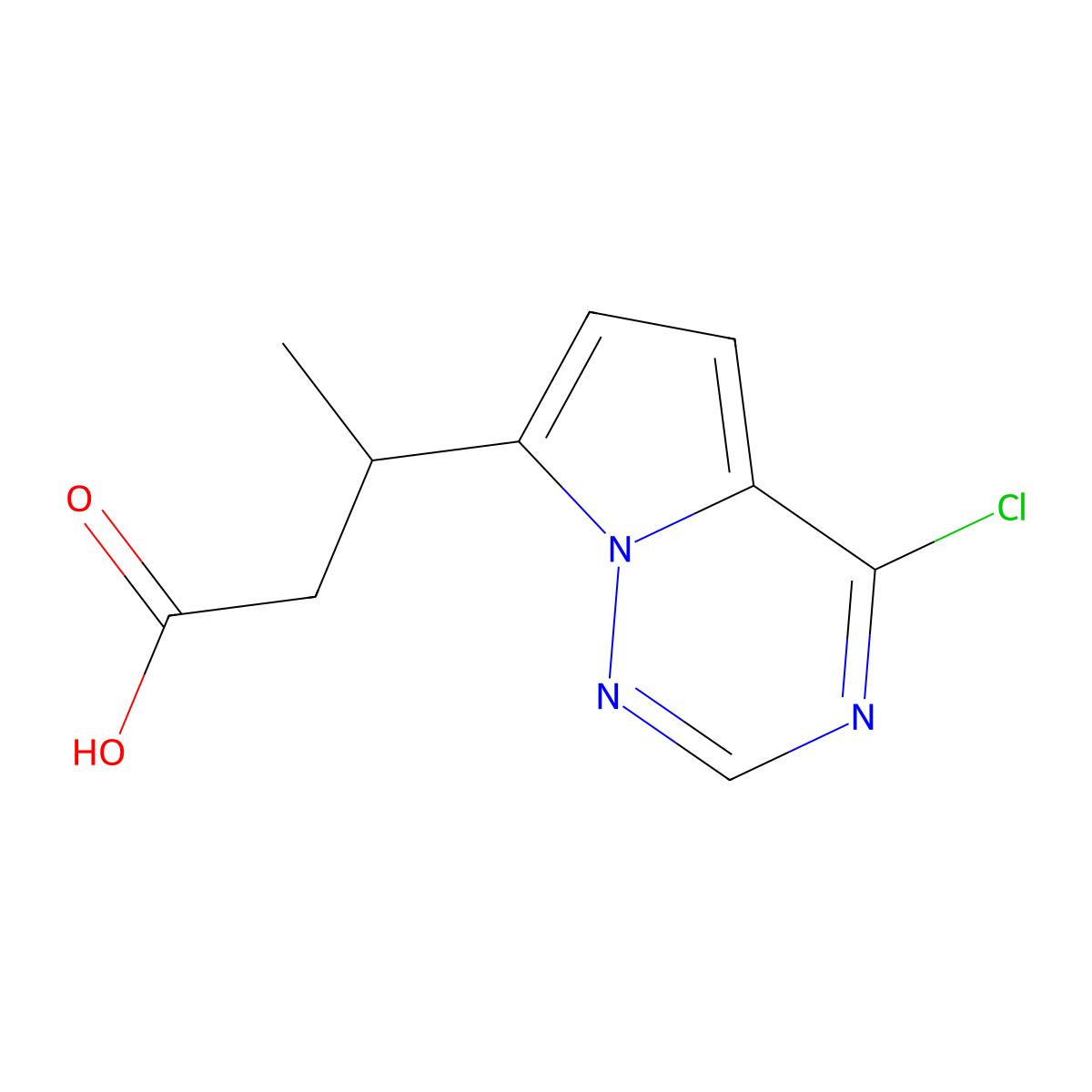3-{4-Chloropyrrolo[2,1-f][1,2,4]triazin-7-yl}butanoic acid molecular structure, CAS 2092312-46-2