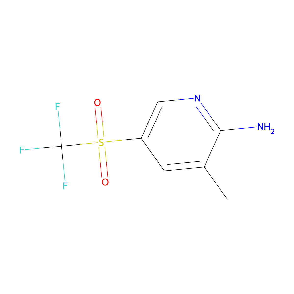 3-Methyl-5-trifluoromethanesulfonylpyridin-2-amine molecular structure, CAS 2092313-36-3