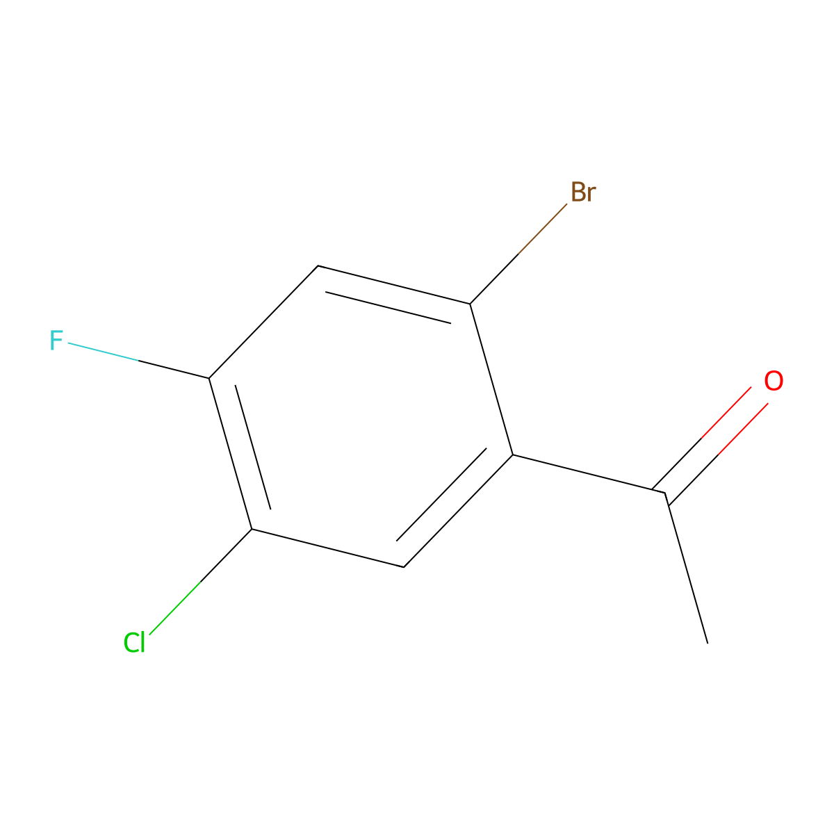2'-Bromo-5'-chloro-4'-fluoroacetophenone molecular structure, CAS 2092325-31-8