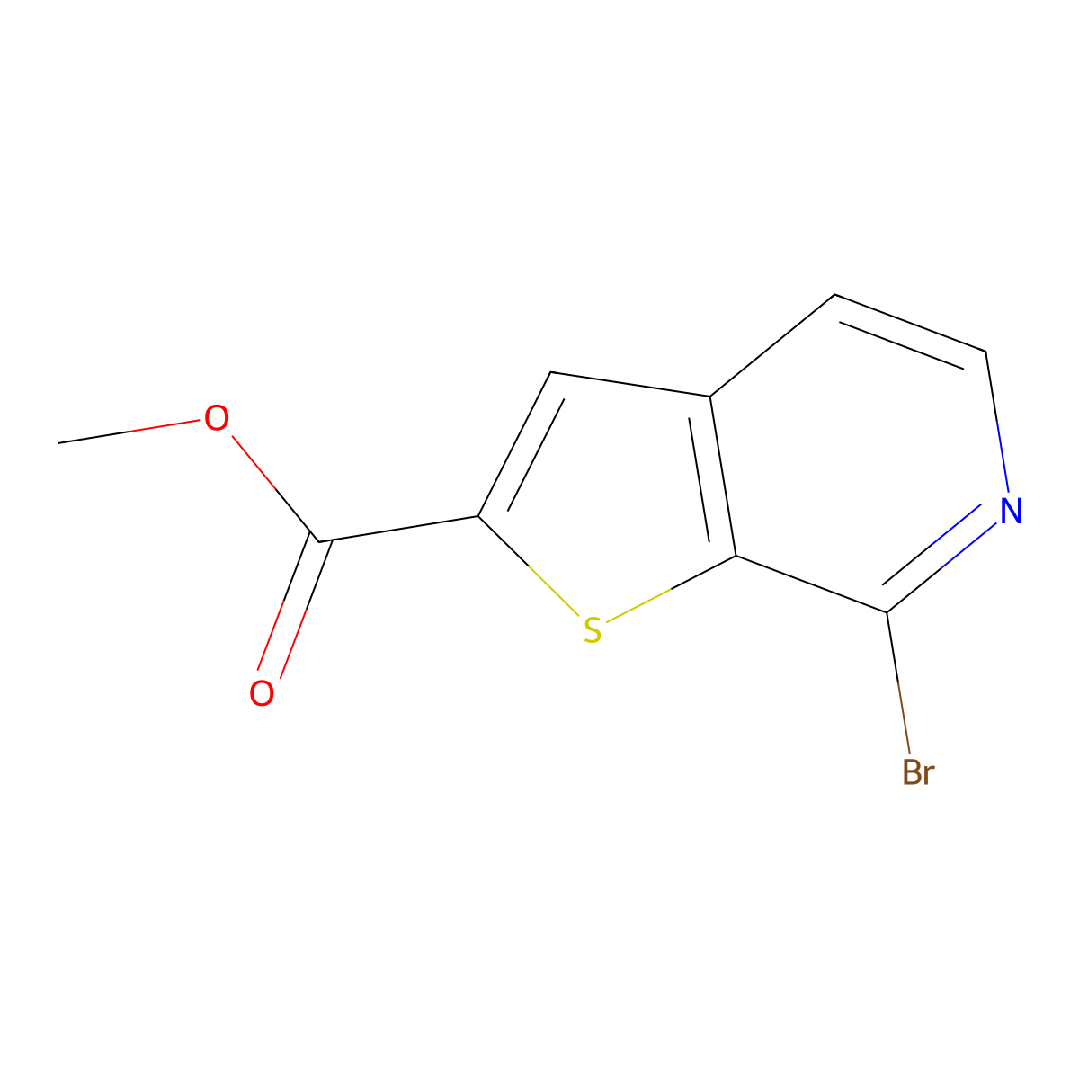 Methyl 7-bromothieno[2,3-c]pyridine-2-carboxylate molecular structure, CAS 2092325-80-7