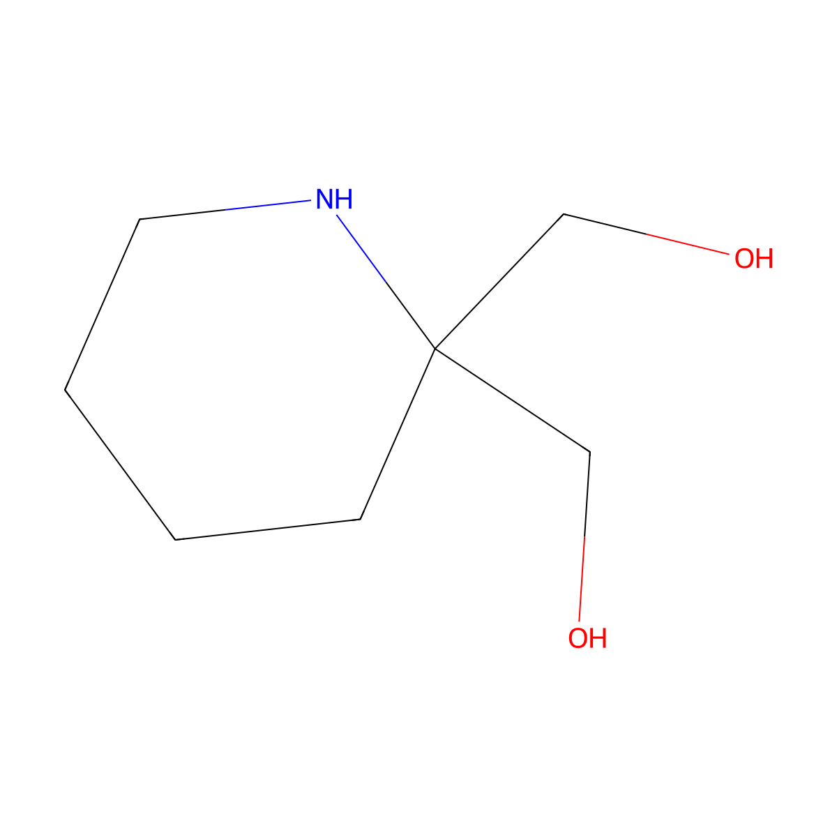 [2-(Hydroxymethyl)piperidin-2-yl]methanol molecular structure, CAS 2092329-10-5