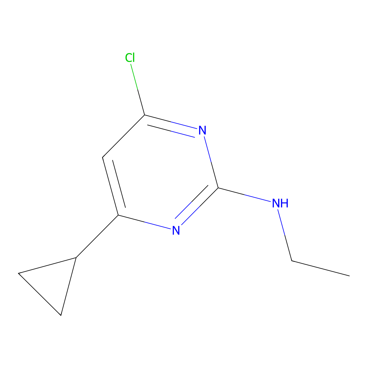 4-Chloro-6-cyclopropyl-N-ethylpyrimidin-2-amine molecular structure, CAS 2092329-39-8