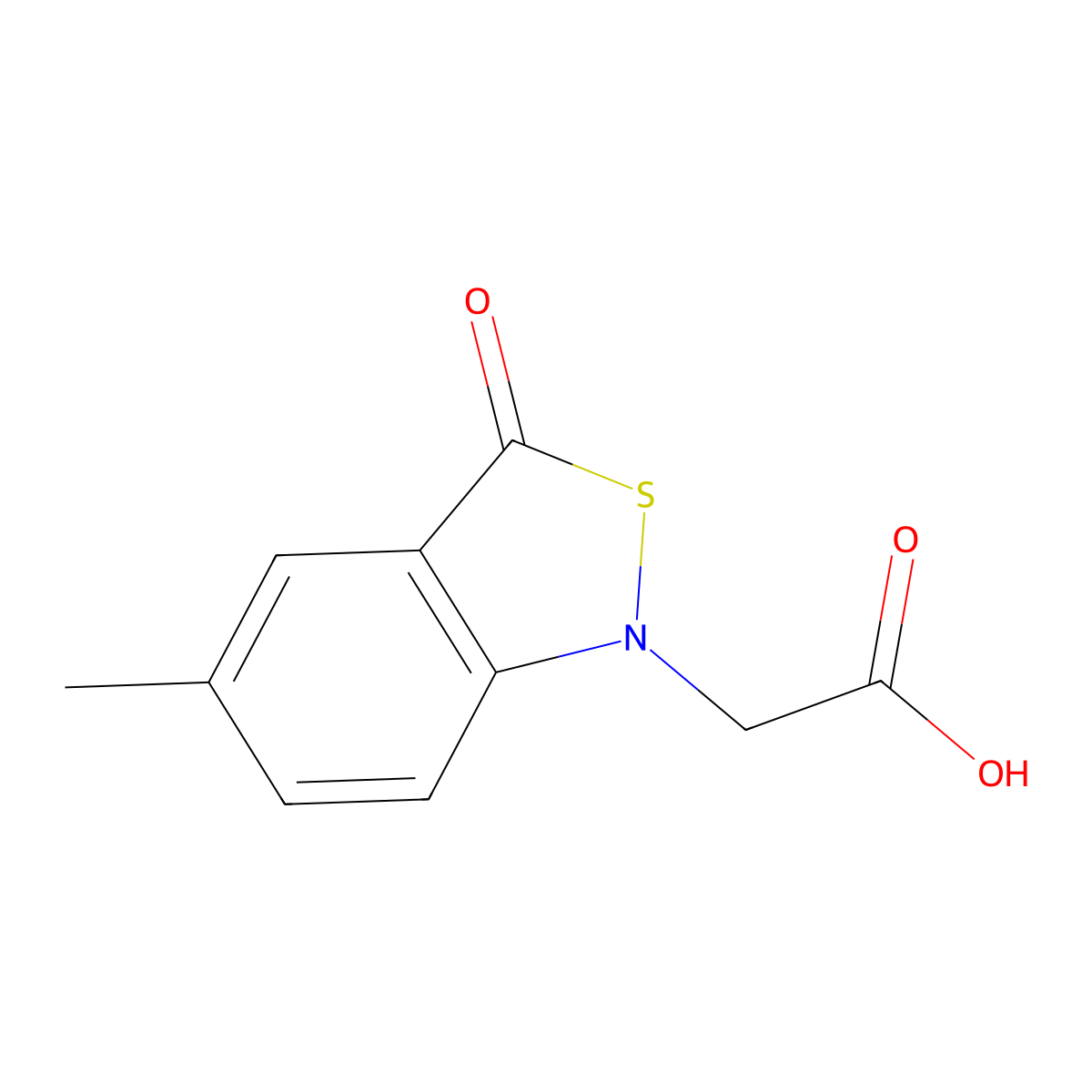 2-(5-Methyl-3-oxo-1,3-dihydro-2,1-benzothiazol-1-yl)acetic acid molecular structure, CAS 2092329-62-7