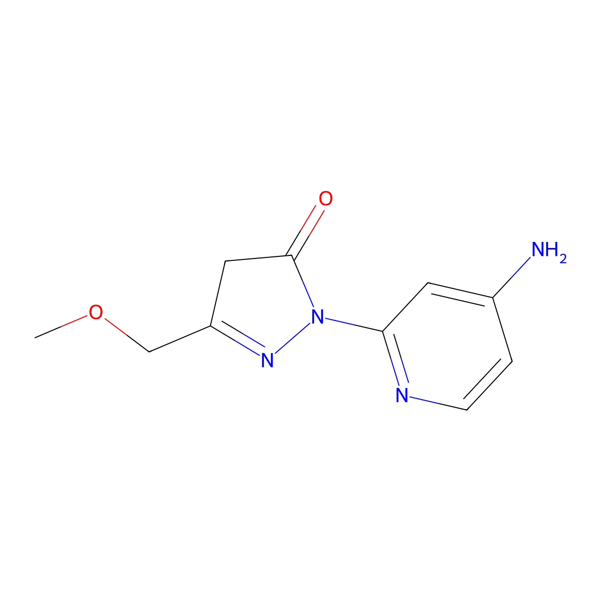 1-(4-Aminopyridin-2-yl)-3-(methoxymethyl)-4,5-dihydro-1H-pyrazol-5-one molecular structure, CAS 2092329-94-5
