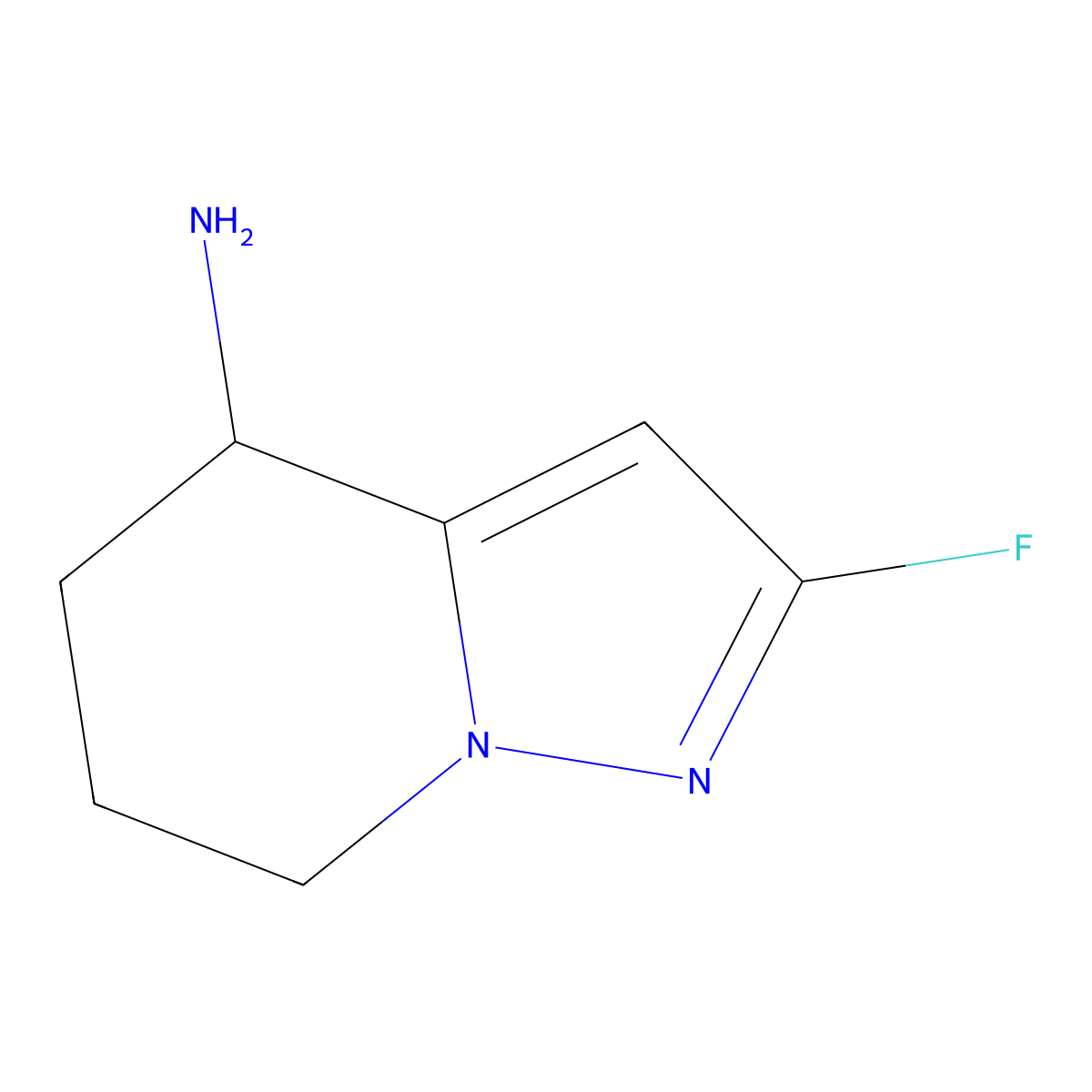 2-Fluoro-4H,5H,6H,7H-pyrazolo[1,5-a]pyridin-4-amine molecular structure, CAS 2092330-52-2
