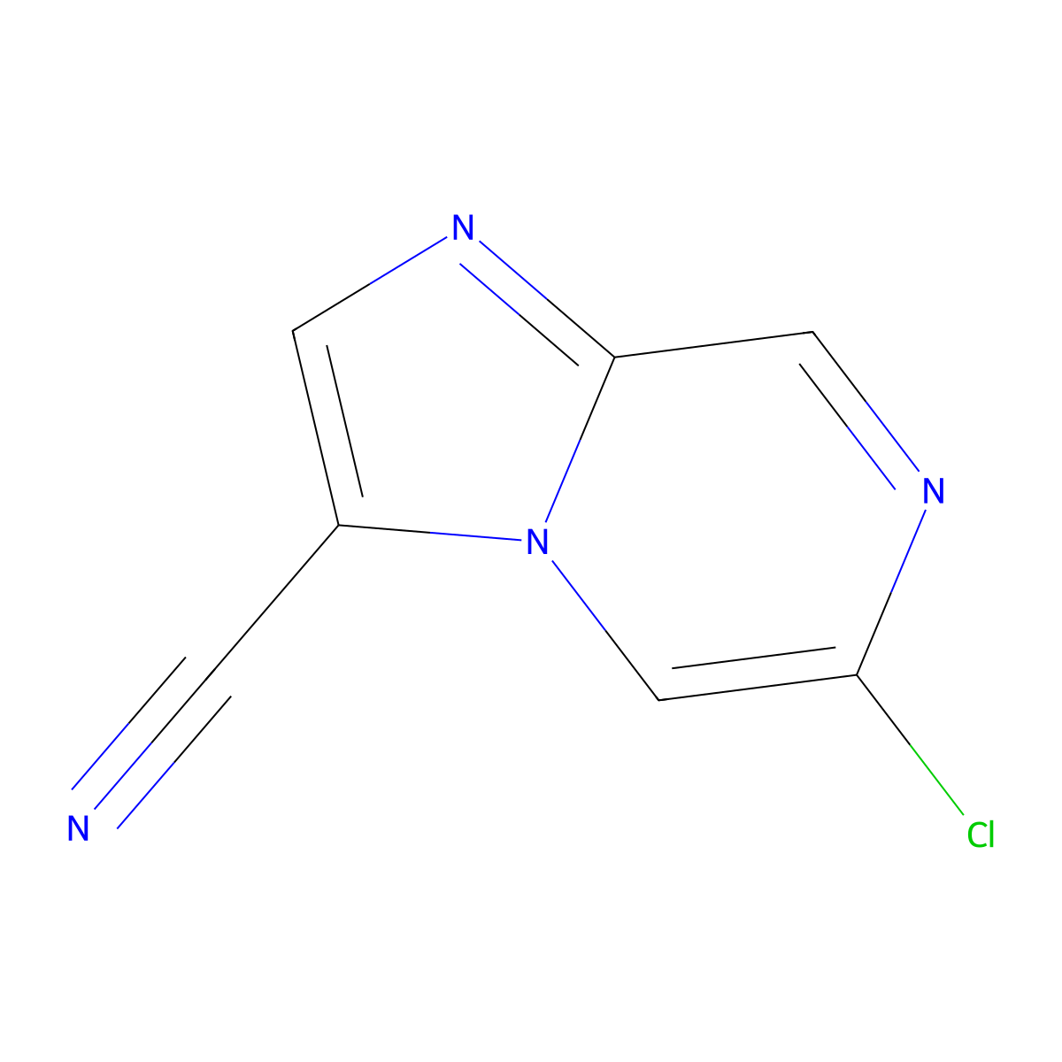 6-Chloroimidazo[1,2-a]pyrazine-3-carbonitrile molecular structure, CAS 2092330-80-6