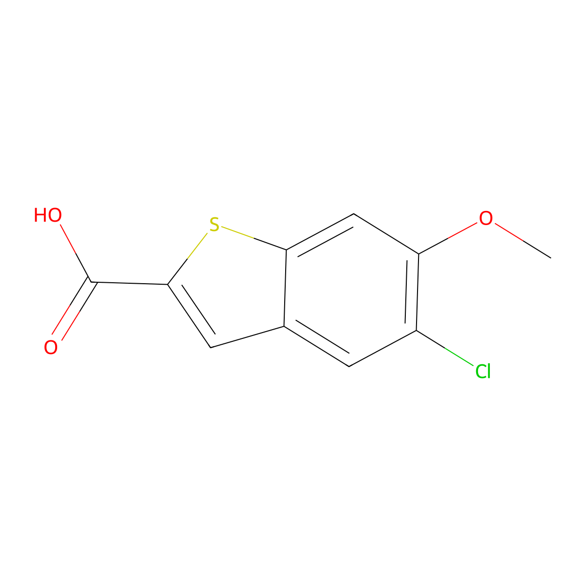 5-Chloro-6-methoxybenzo[b]thiophene-2-carboxylic acid molecular structure, CAS 2092333-26-9