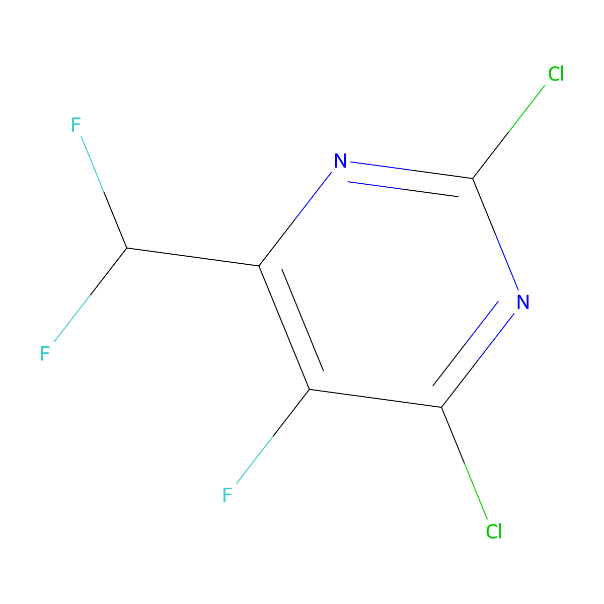 2,4-Dichloro-6-(difluoromethyl)-5-fluoropyrimidine molecular structure, CAS 2092335-70-9