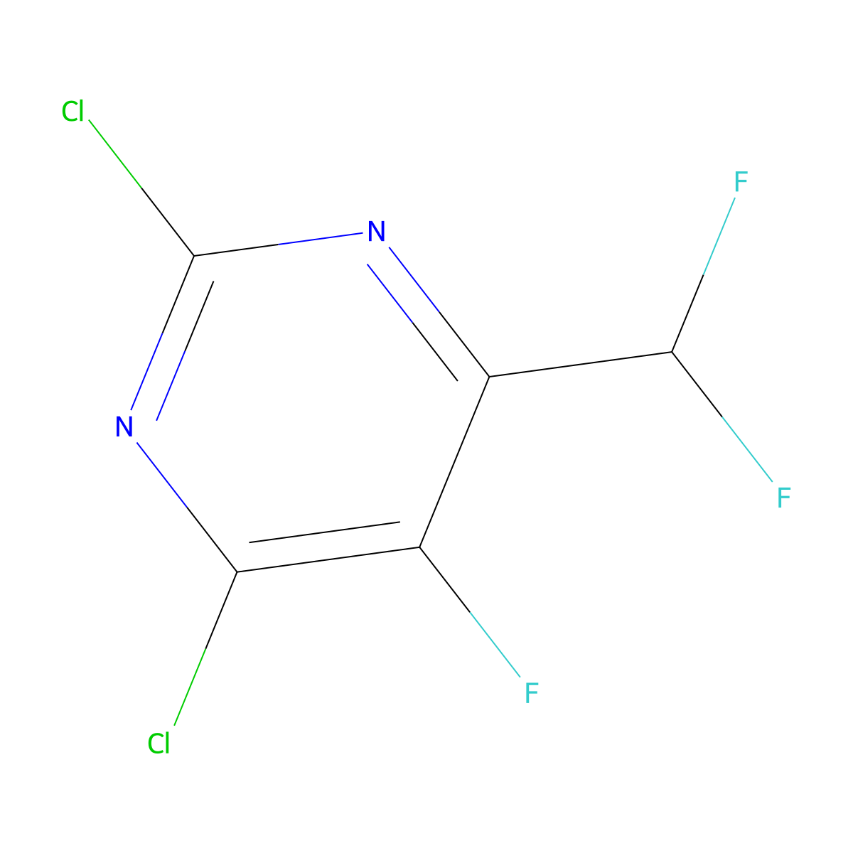 2,4-Dichloro-6-(difluoromethyl)-5-fluoropyrimidine molecular structure, CAS 2092335-70-9