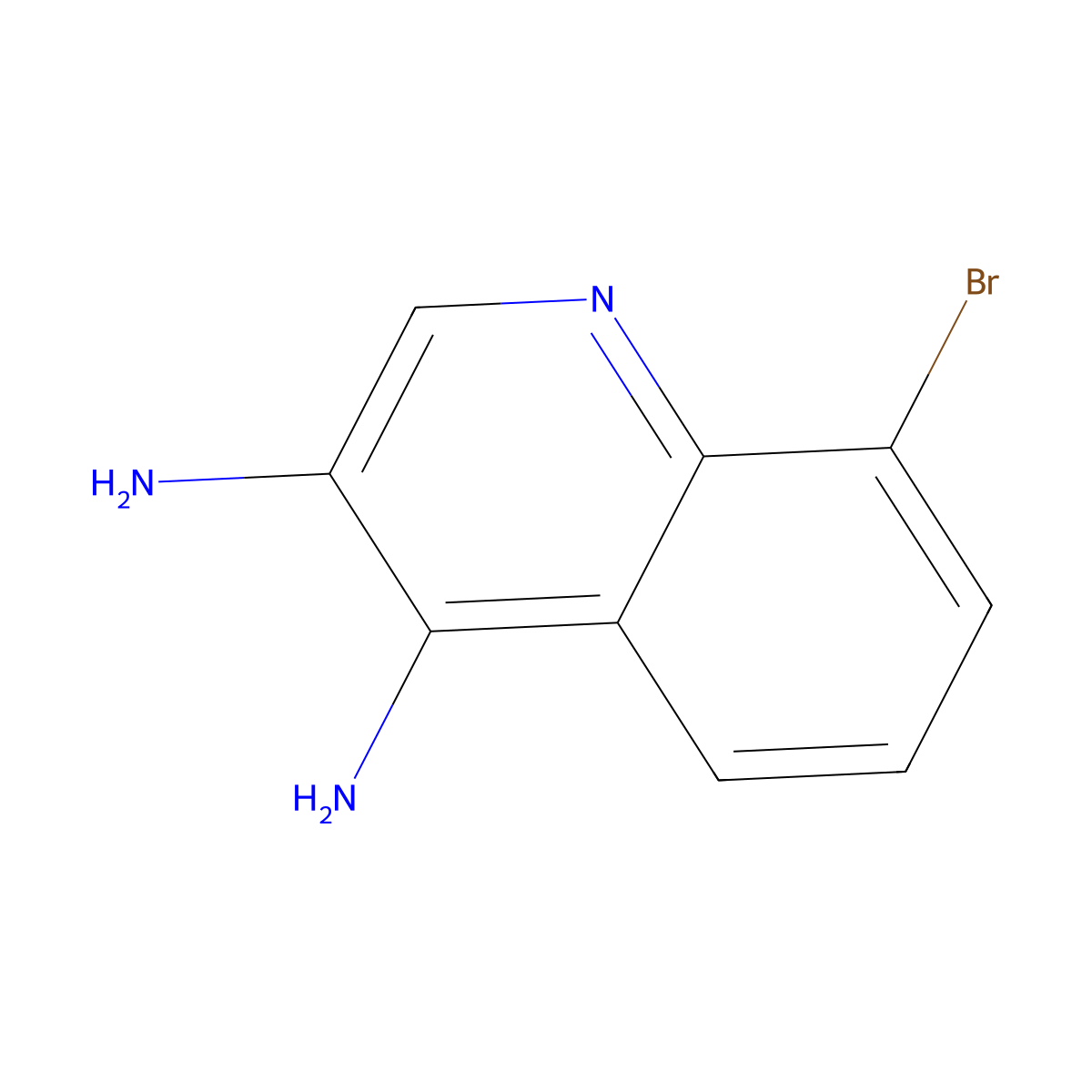 8-Bromoquinoline-3,4-diamine molecular structure, CAS 2092335-73-2