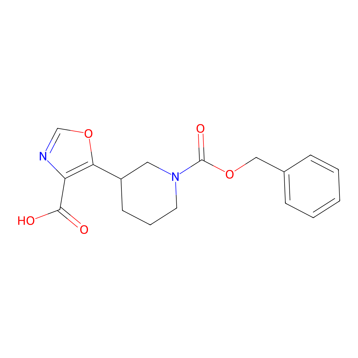 5-{1-[(Benzyloxy)carbonyl]piperidin-3-yl}-1,3-oxazole-4-carboxylic acid molecular structure, CAS 2092336-25-7