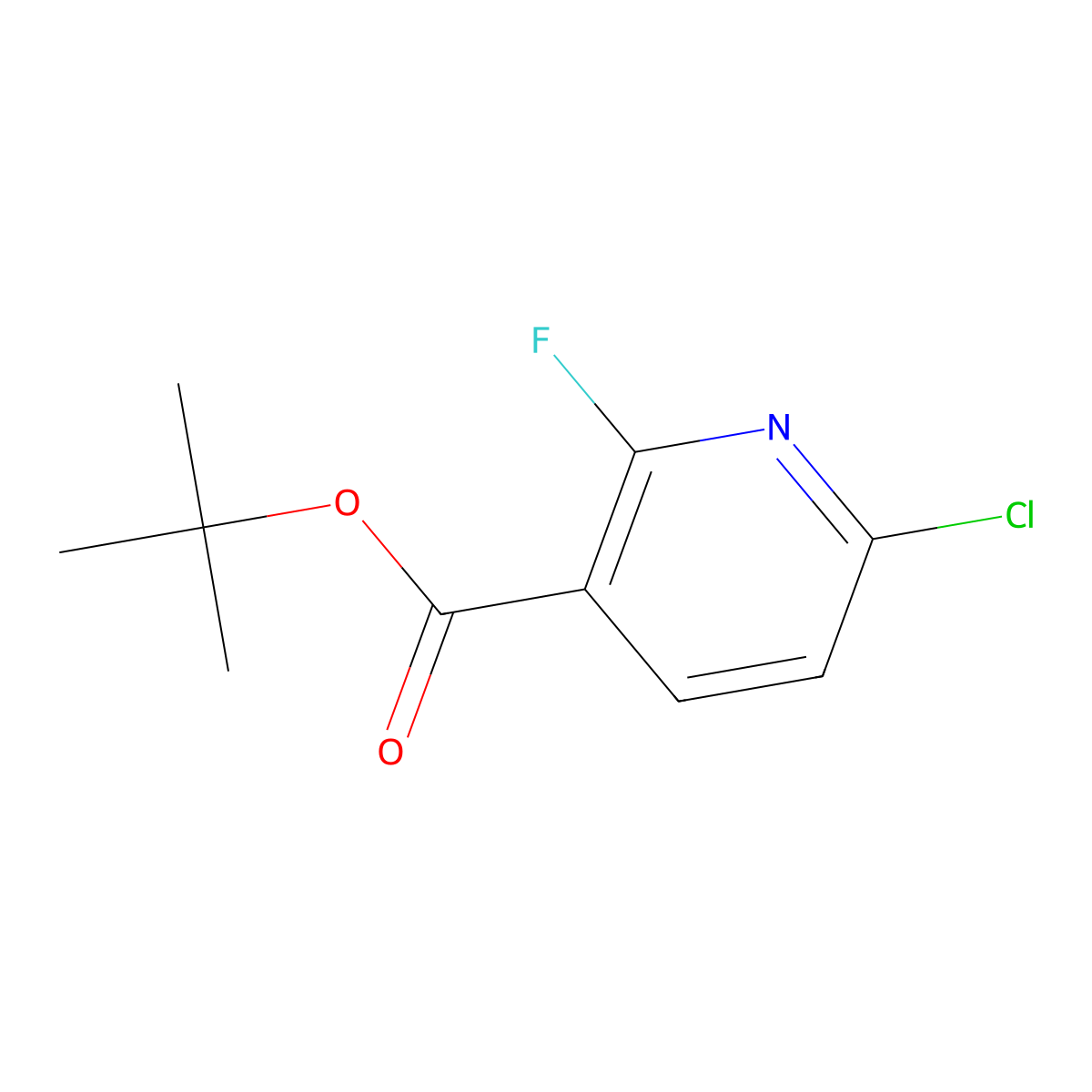 tert-Butyl 6-chloro-2-fluoronicotinate molecular structure, CAS 2092337-19-2