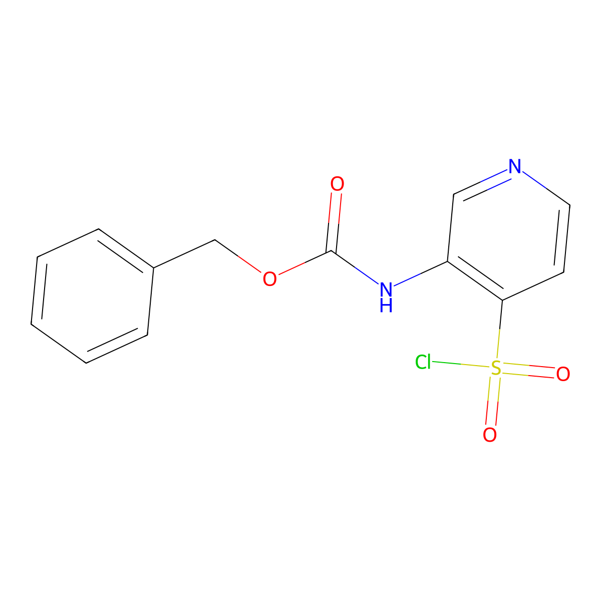 Benzyl N-[4-(chlorosulfonyl)pyridin-3-yl]carbamate molecular structure, CAS 2092337-73-8