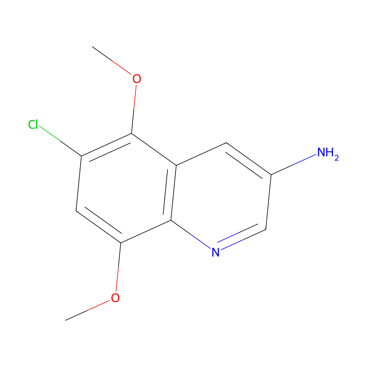 6-Chloro-5,8-dimethoxyquinolin-3-amine molecular structure, CAS 2092337-95-4