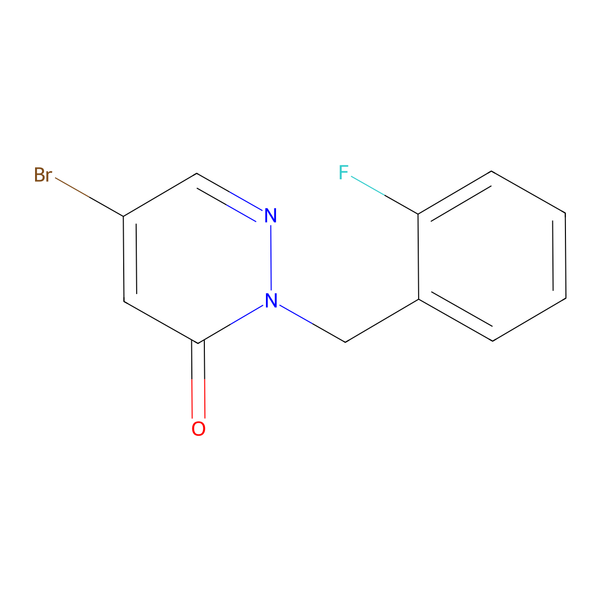 5-Bromo-2-(2-fluorobenzyl)pyridazin-3(2H)-one molecular structure, CAS 2092338-54-8