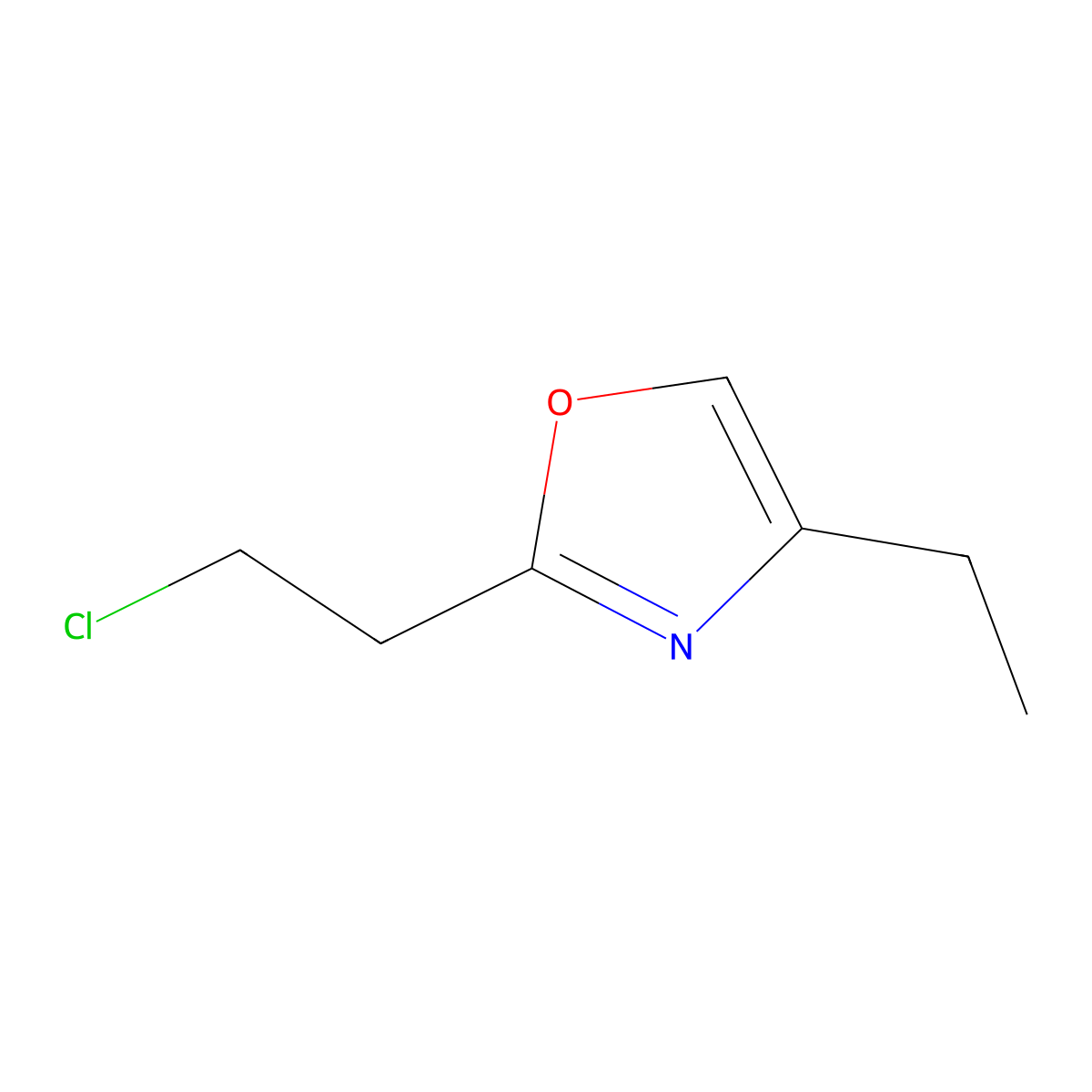 2-(2-Chloroethyl)-4-ethyl-1,3-oxazole molecular structure, CAS 2092338-57-1