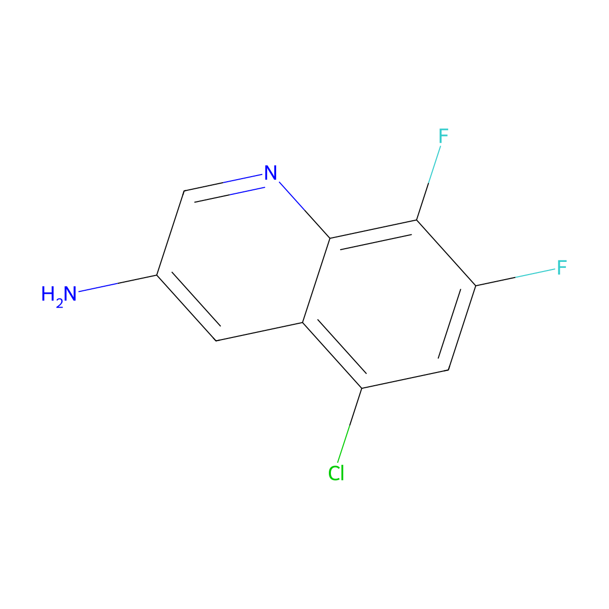 5-Chloro-7,8-difluoroquinolin-3-amine molecular structure, CAS 2092338-75-3