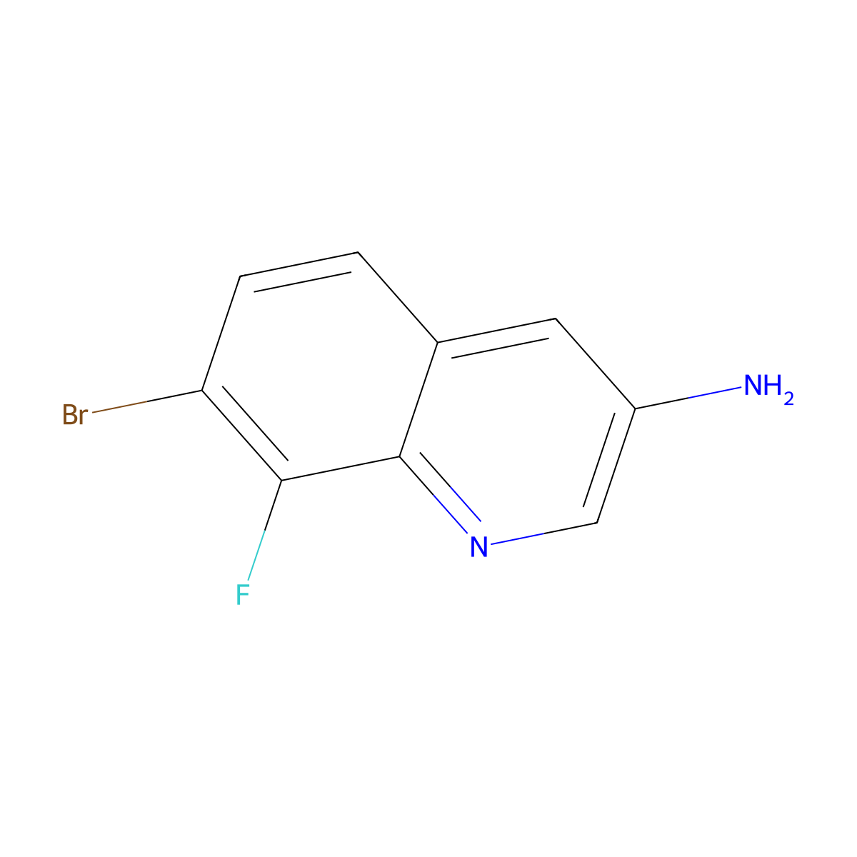 7-Bromo-8-fluoroquinolin-3-amine molecular structure, CAS 2092338-88-8