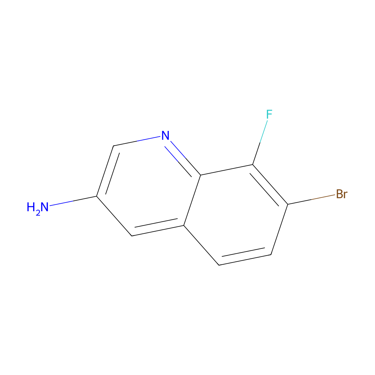 7-Bromo-8-fluoroquinolin-3-amine molecular structure, CAS 2092338-88-8