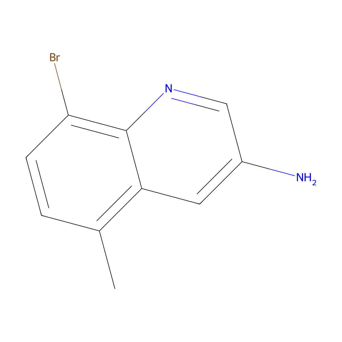 8-Bromo-5-methylquinolin-3-amine molecular structure, CAS 2092339-02-9