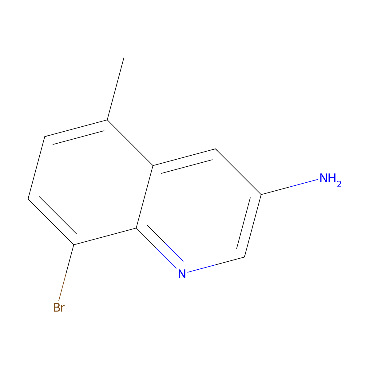 8-Bromo-5-methylquinolin-3-amine molecular structure, CAS 2092339-02-9