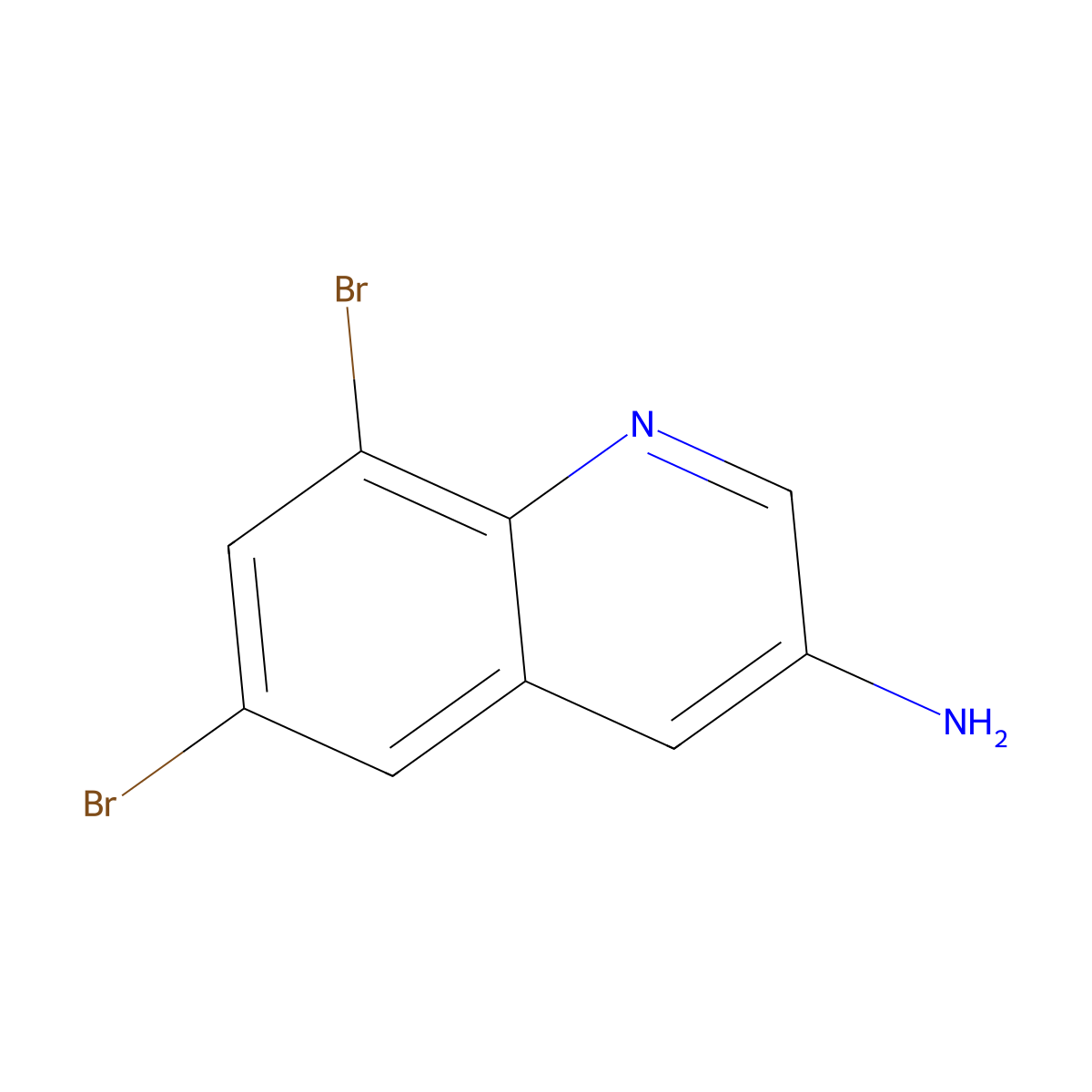 6,8-Dibromoquinolin-3-amine molecular structure, CAS 2092339-11-0
