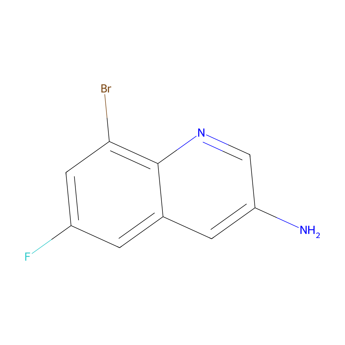 8-Bromo-6-fluoroquinolin-3-amine molecular structure, CAS 2092339-47-2
