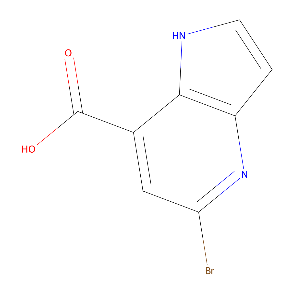 5-bromo-1H-pyrrolo[3,2-b]pyridine-7-carboxylic acid molecular structure, CAS 2092341-48-3