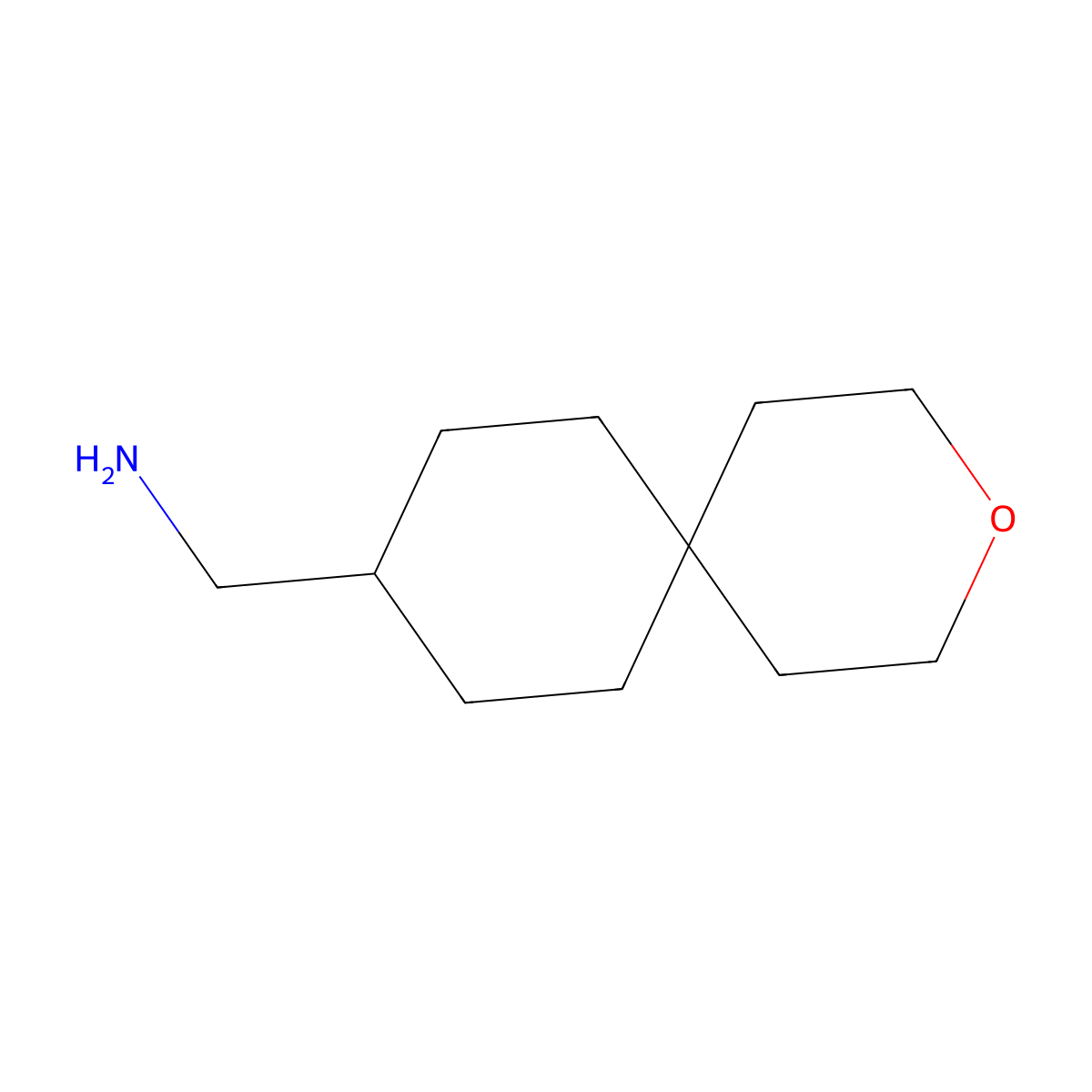 (3-Oxaspiro[5.5]undecan-9-yl)methanamine molecular structure, CAS 2092347-29-8
