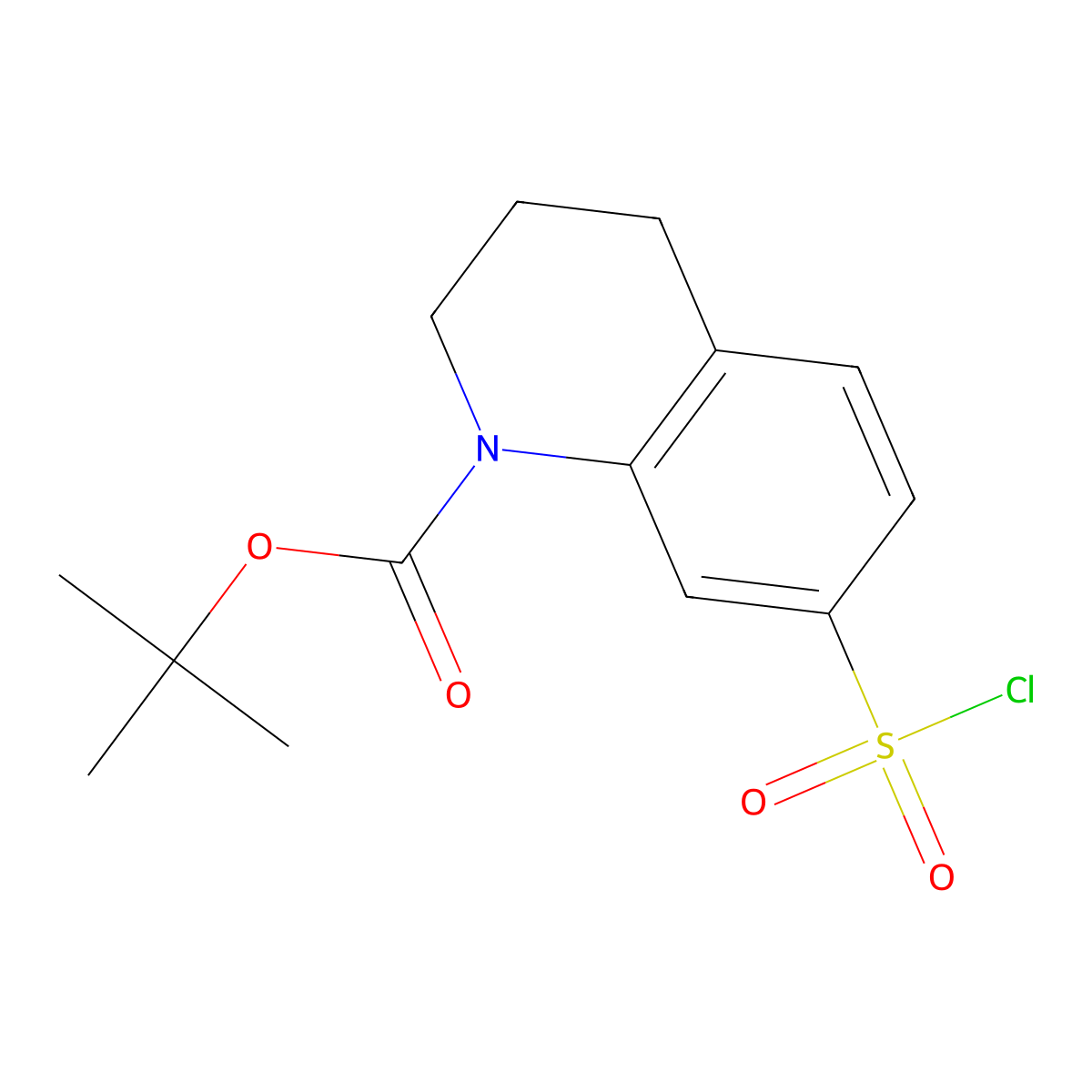Tert-butyl 7-(chlorosulfonyl)-1,2,3,4-tetrahydroquinoline-1-carboxylate molecular structure, CAS 2092349-03-4