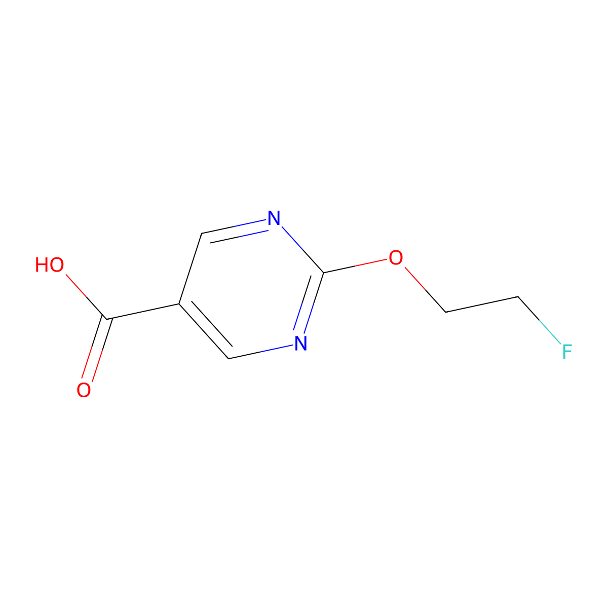 2-(2-Fluoroethoxy)pyrimidine-5-carboxylic acid molecular structure, CAS 2092349-08-9