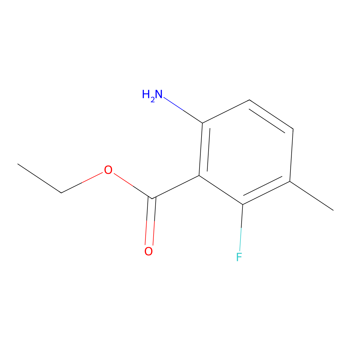 Ethyl 6-amino-2-fluoro-3-methylbenzoate molecular structure, CAS 2092355-80-9