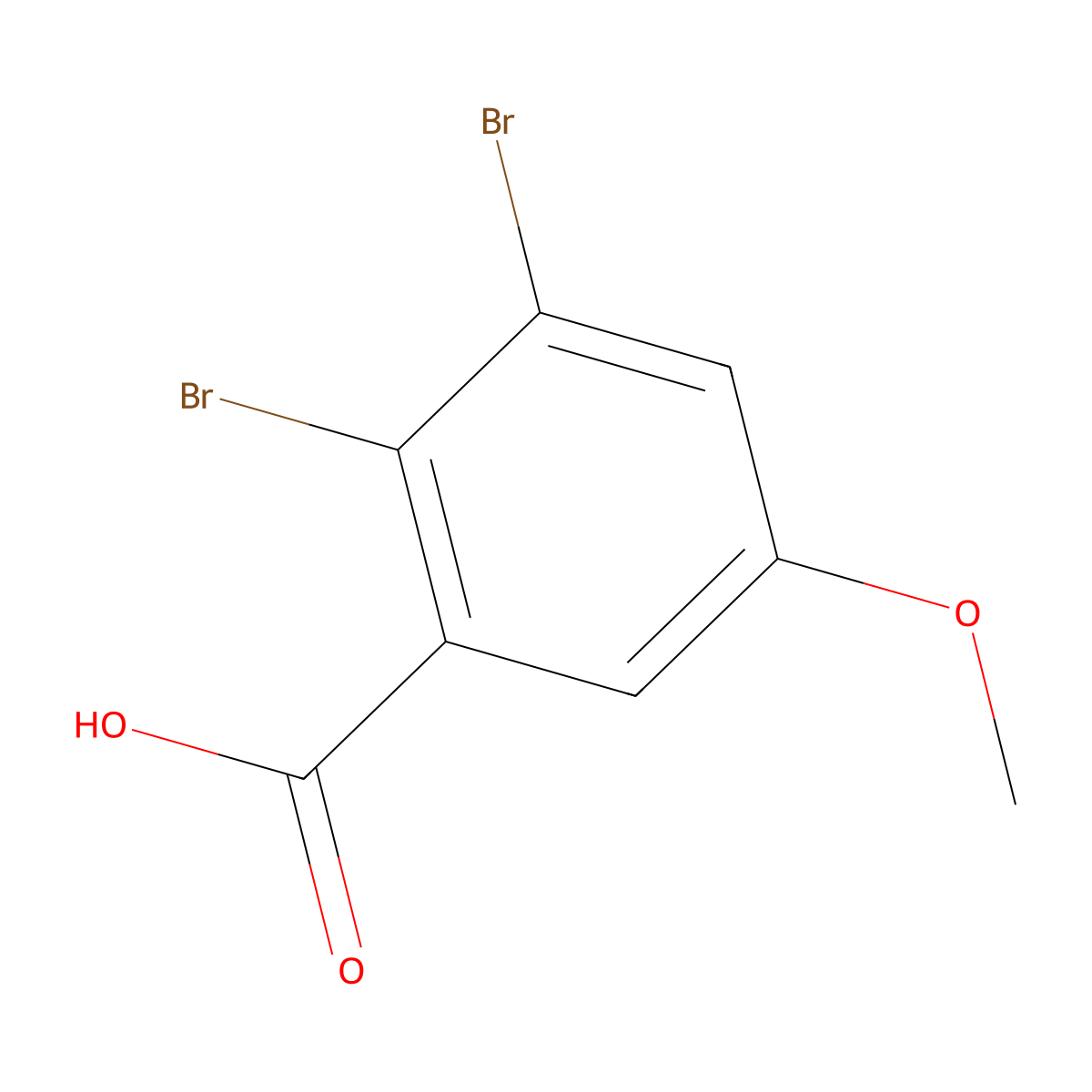 2,3-Dibromo-5-methoxybenzoic acid molecular structure, CAS 2092356-90-4